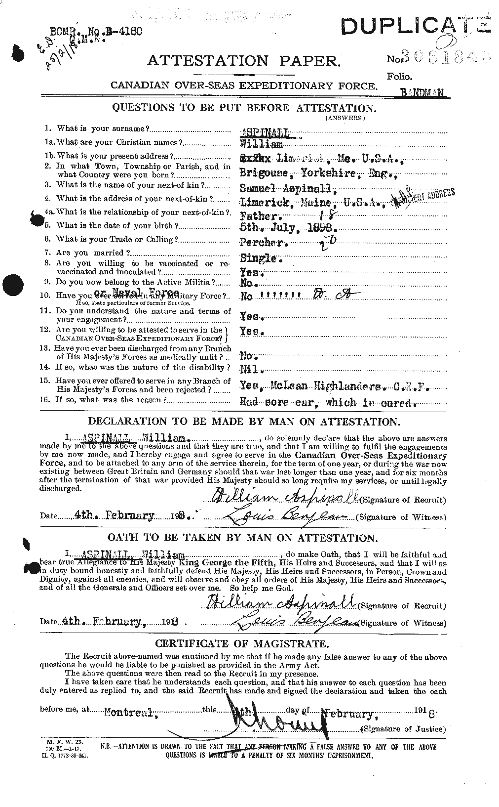 Personnel Records of the First World War - CEF 223559a