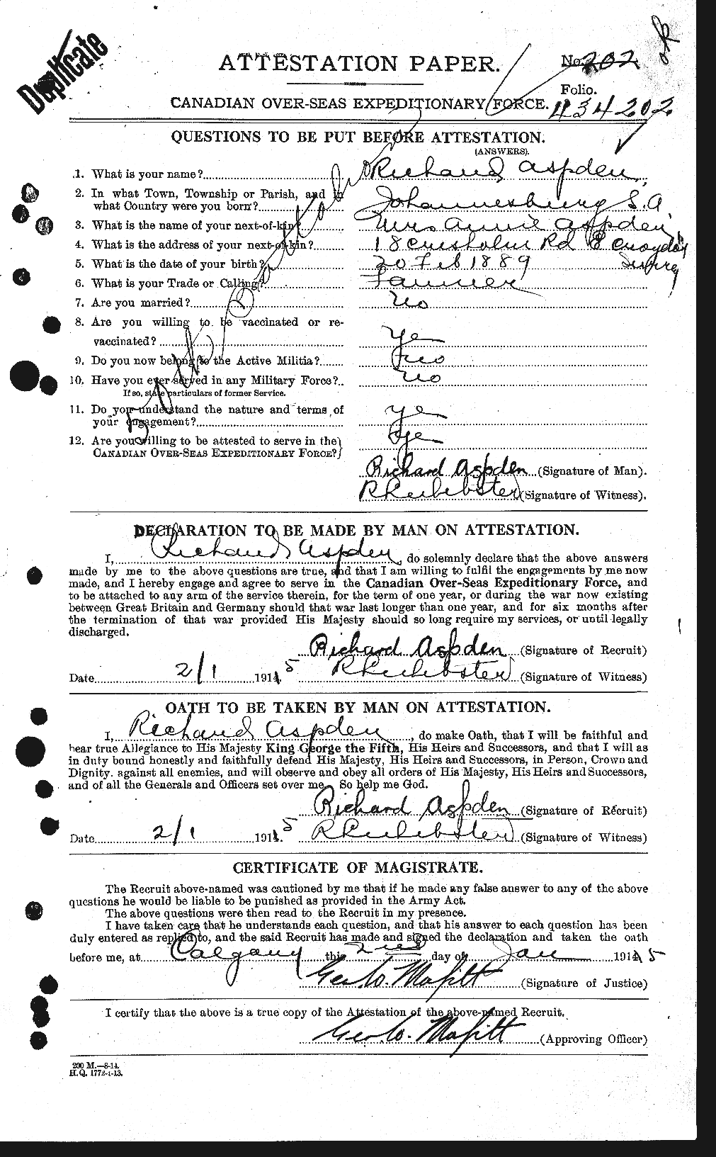 Personnel Records of the First World War - CEF 223610a
