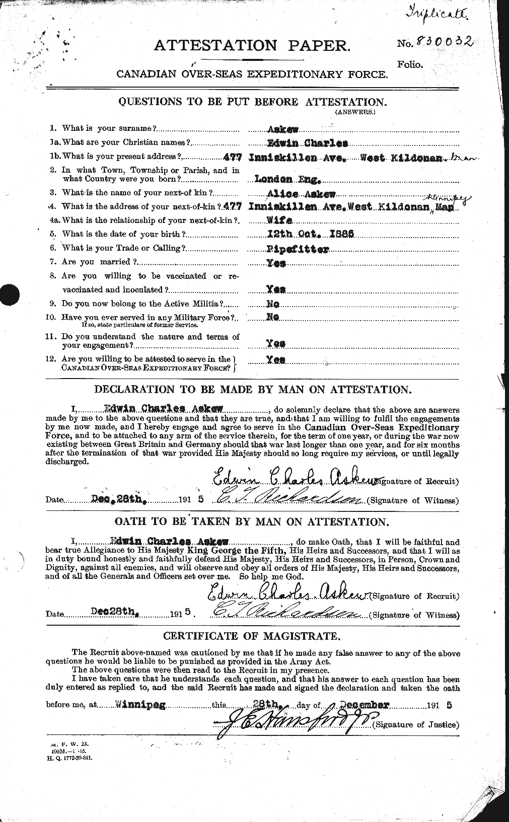 Personnel Records of the First World War - CEF 223683a
