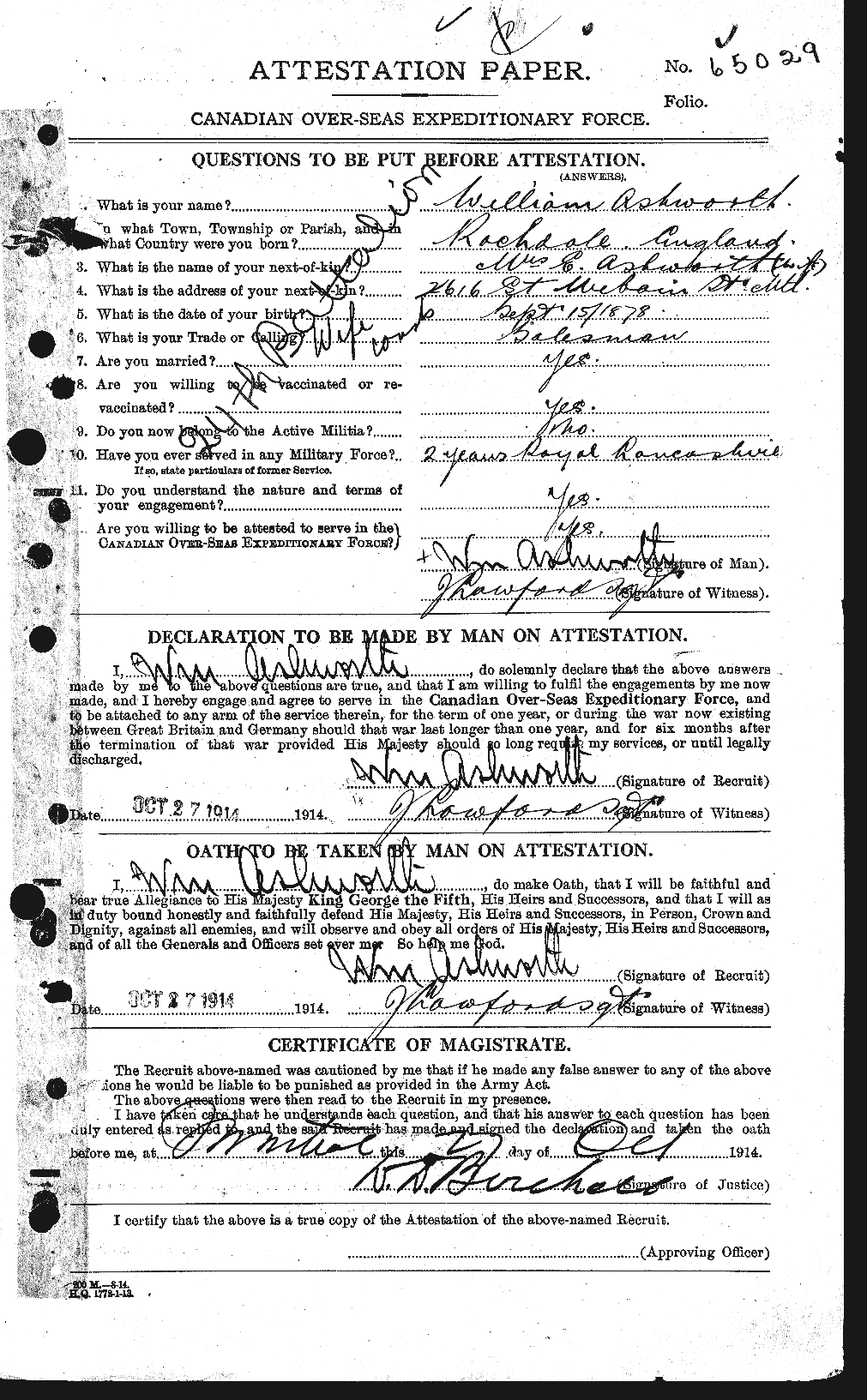 Personnel Records of the First World War - CEF 223700a