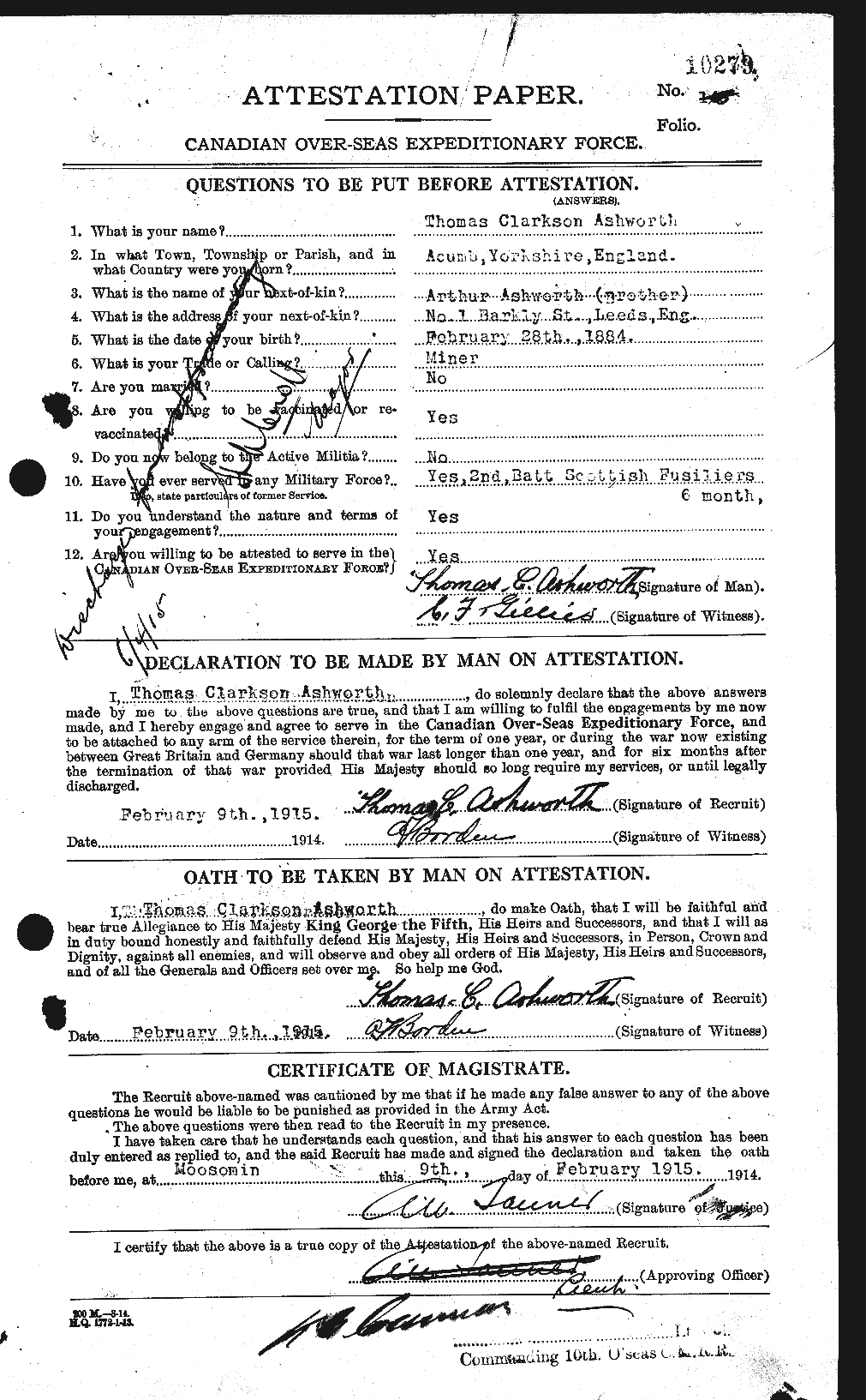 Personnel Records of the First World War - CEF 223706a