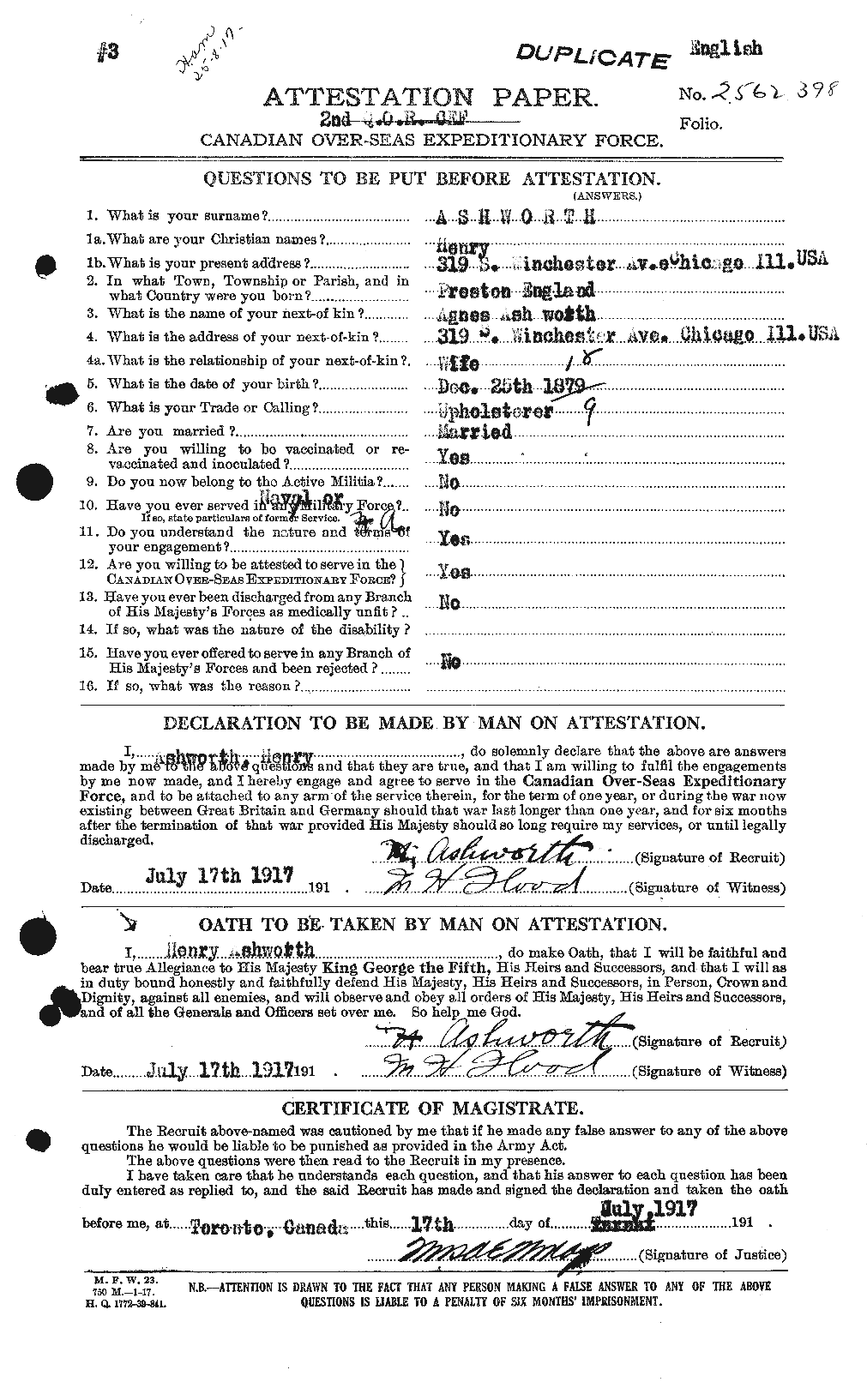 Personnel Records of the First World War - CEF 223730a