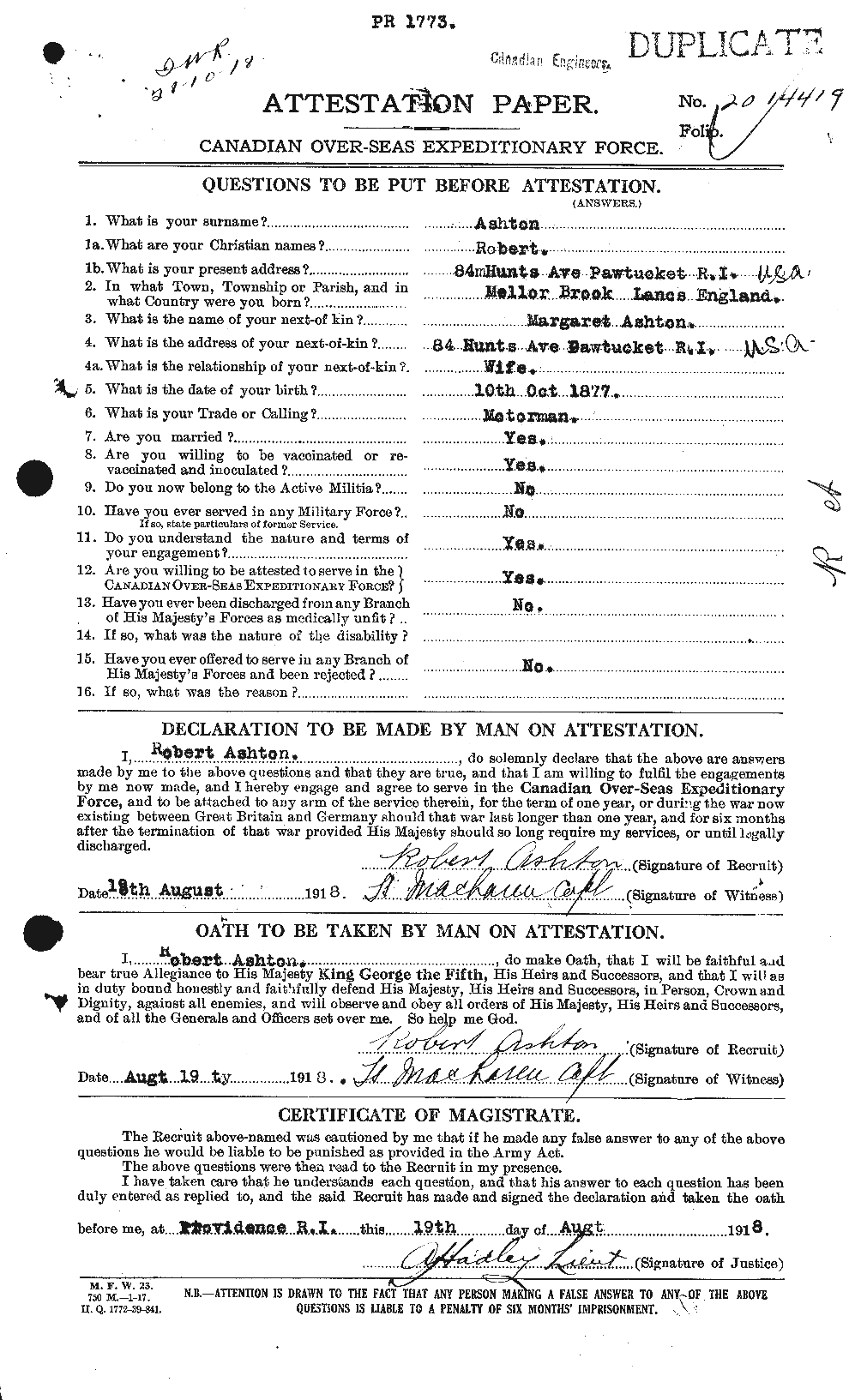 Personnel Records of the First World War - CEF 223812a