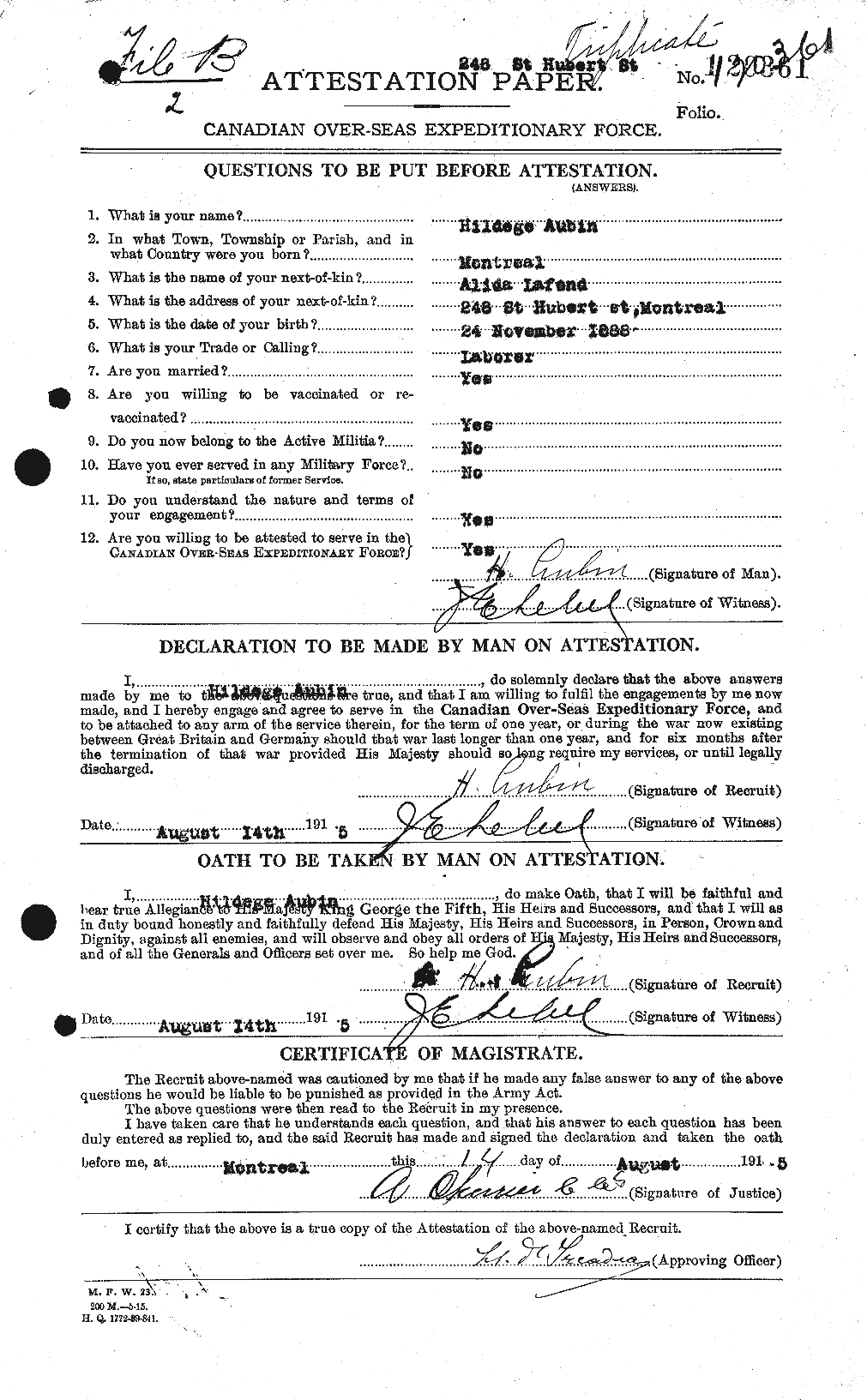 Personnel Records of the First World War - CEF 223866a
