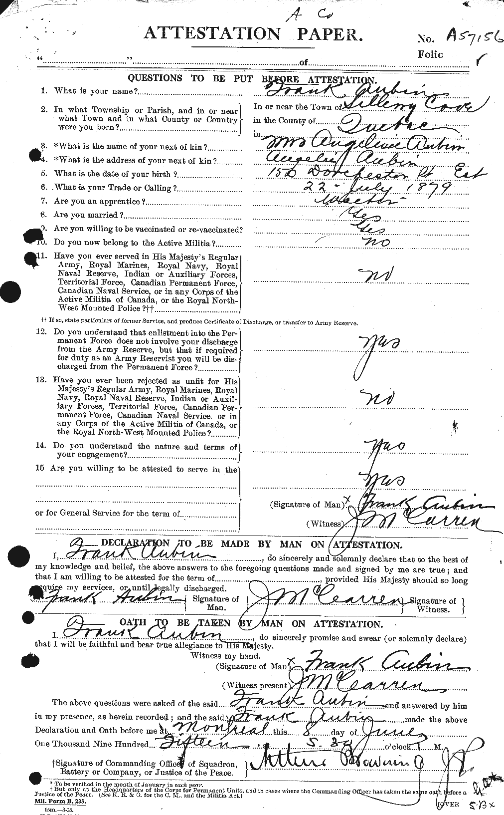 Personnel Records of the First World War - CEF 223871a