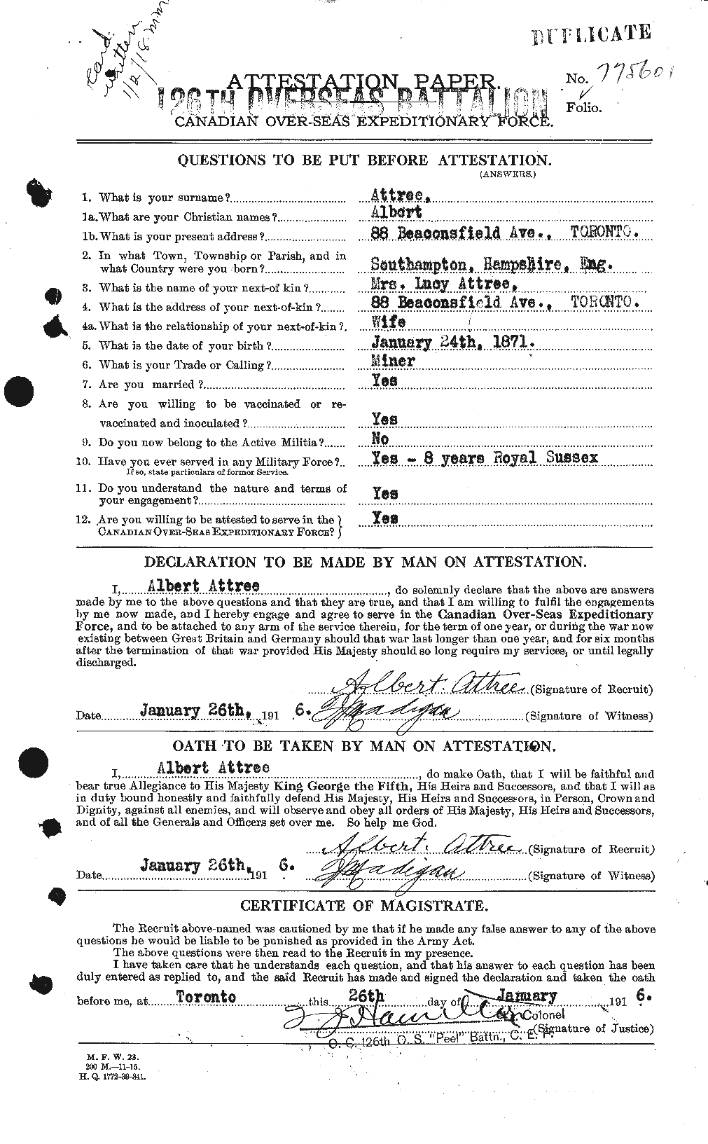 Personnel Records of the First World War - CEF 224079a