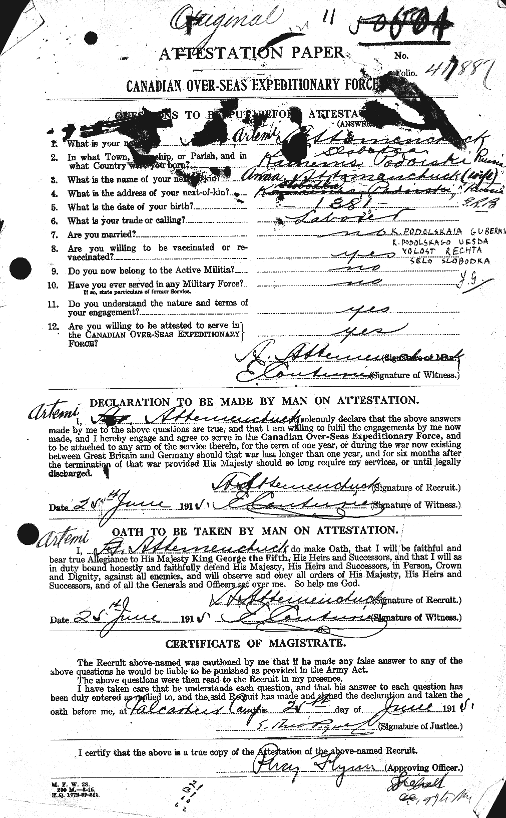 Personnel Records of the First World War - CEF 224132a