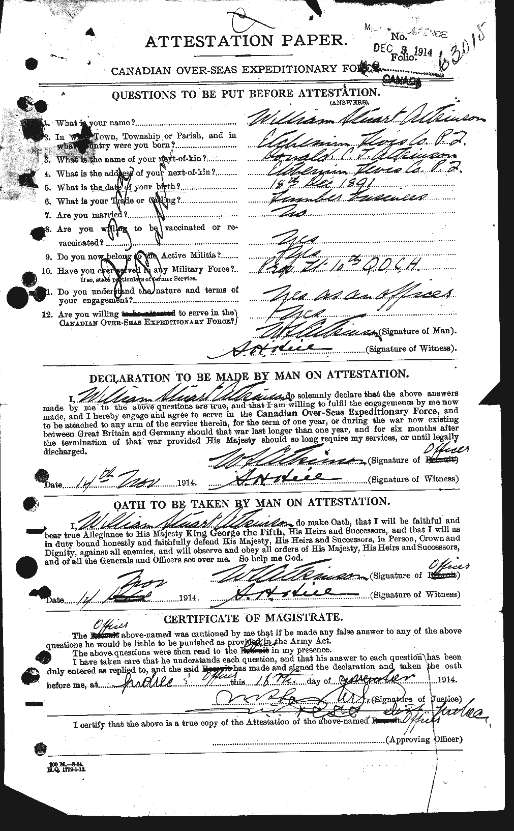 Personnel Records of the First World War - CEF 224168a