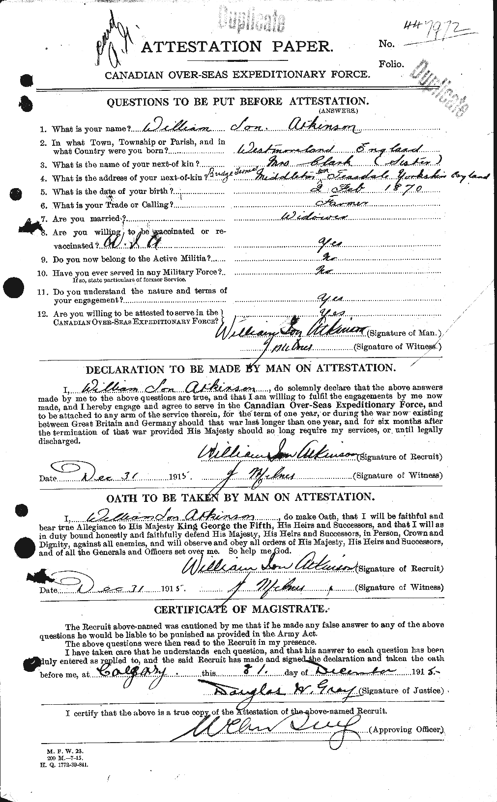 Personnel Records of the First World War - CEF 224173a