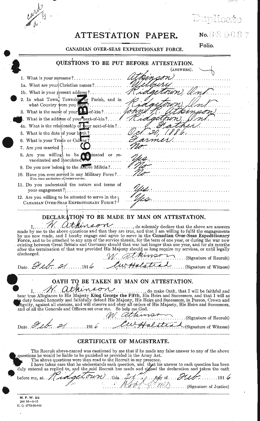 Personnel Records of the First World War - CEF 224227a