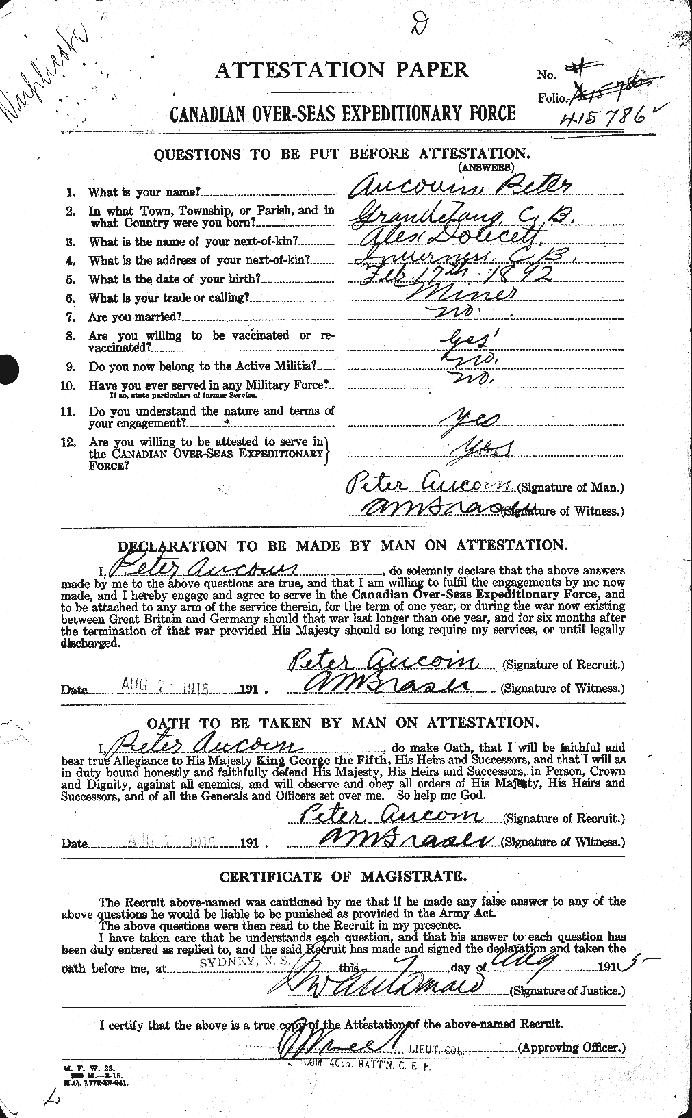 Personnel Records of the First World War - CEF 224537a