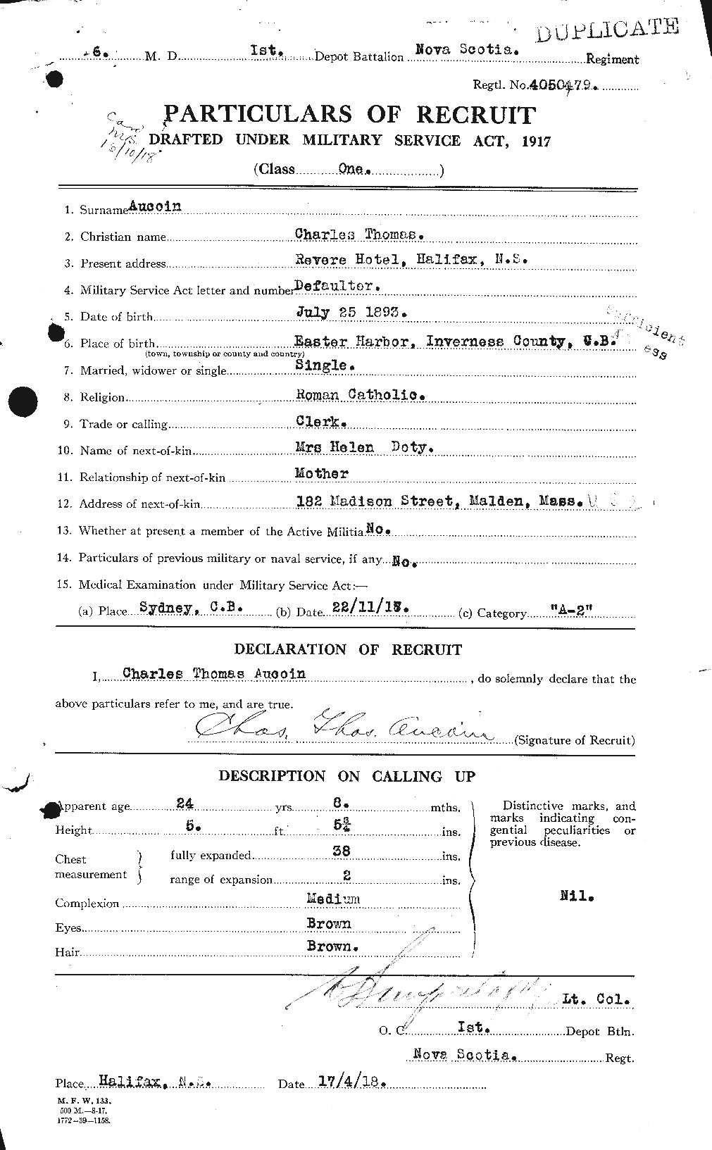 Personnel Records of the First World War - CEF 224555a