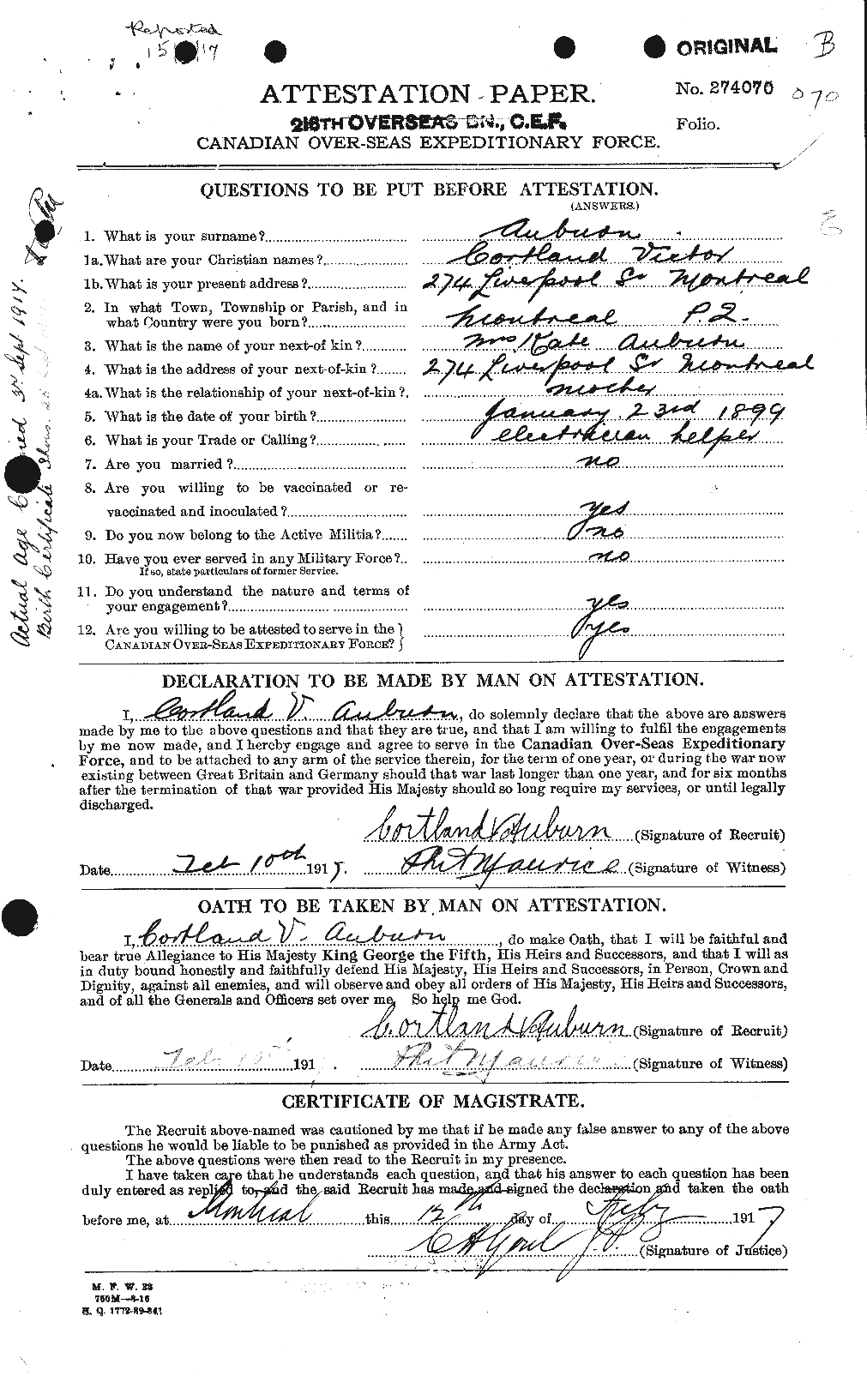 Personnel Records of the First World War - CEF 224630a