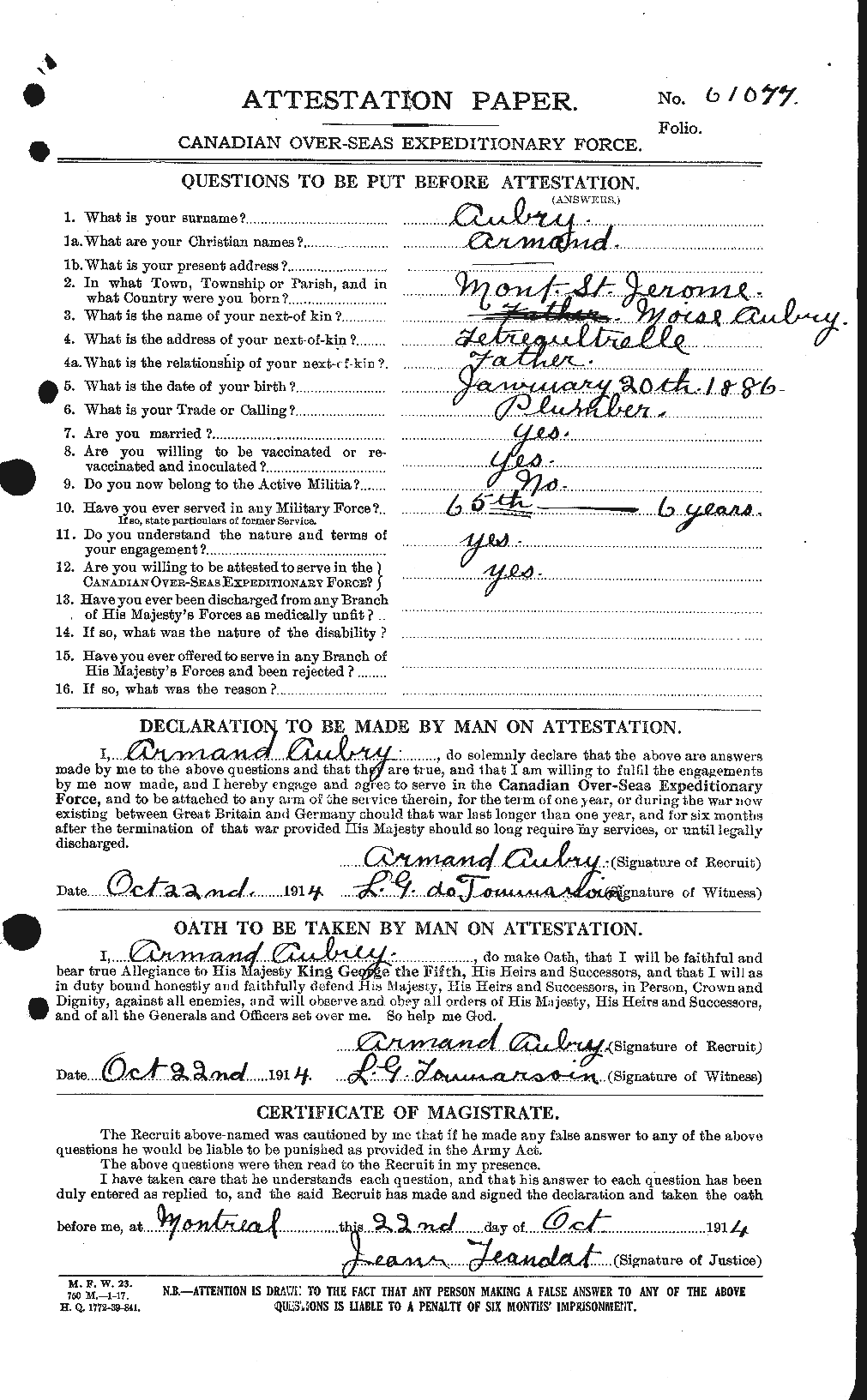 Personnel Records of the First World War - CEF 224657a