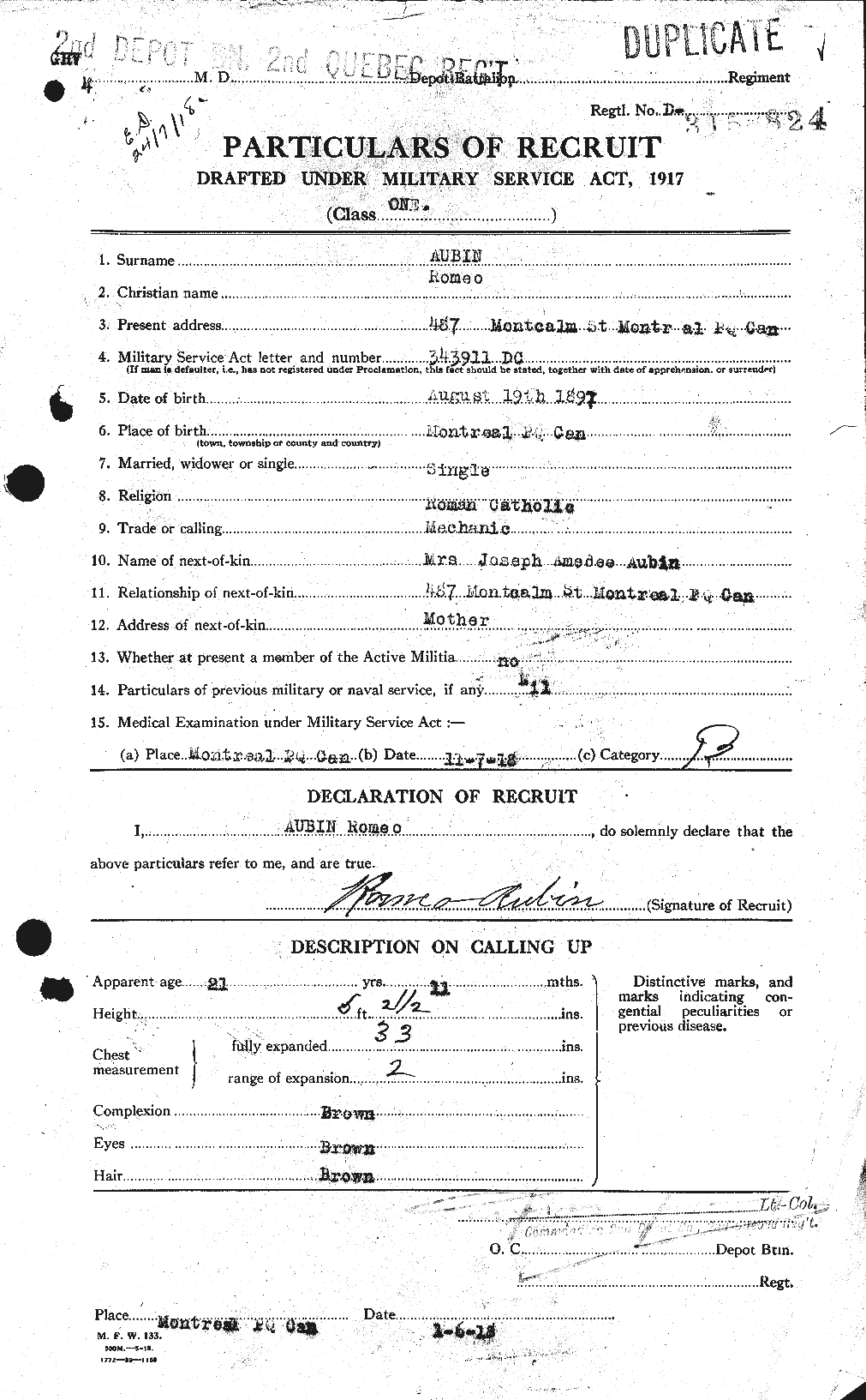Personnel Records of the First World War - CEF 224696a