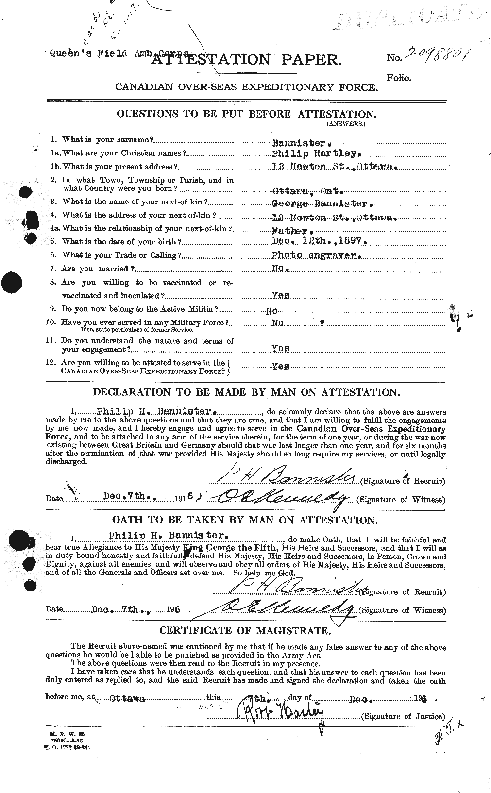 Personnel Records of the First World War - CEF 224772a