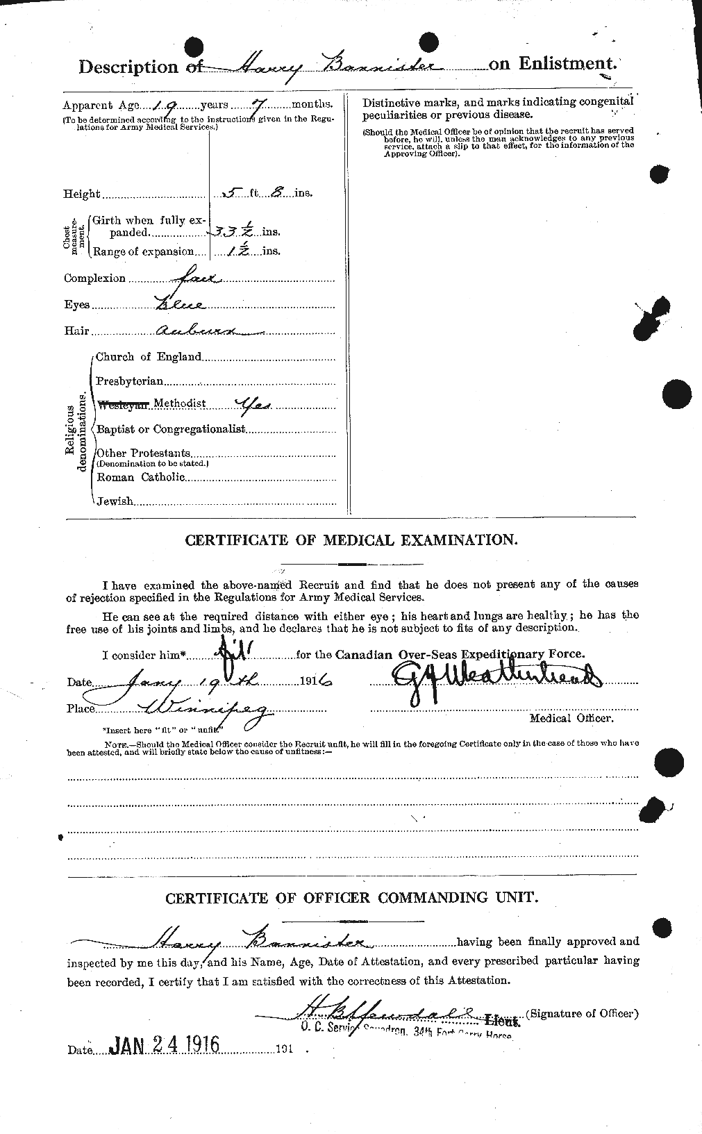 Dossiers du Personnel de la Première Guerre mondiale - CEC 224789b