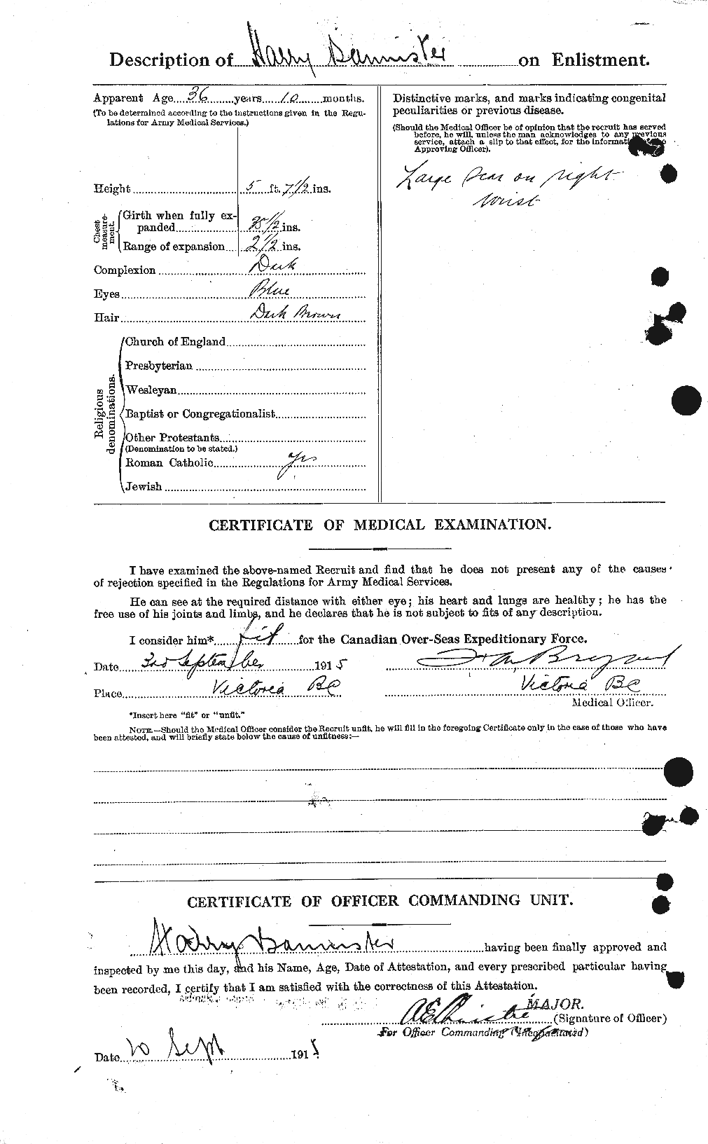 Dossiers du Personnel de la Première Guerre mondiale - CEC 224792b