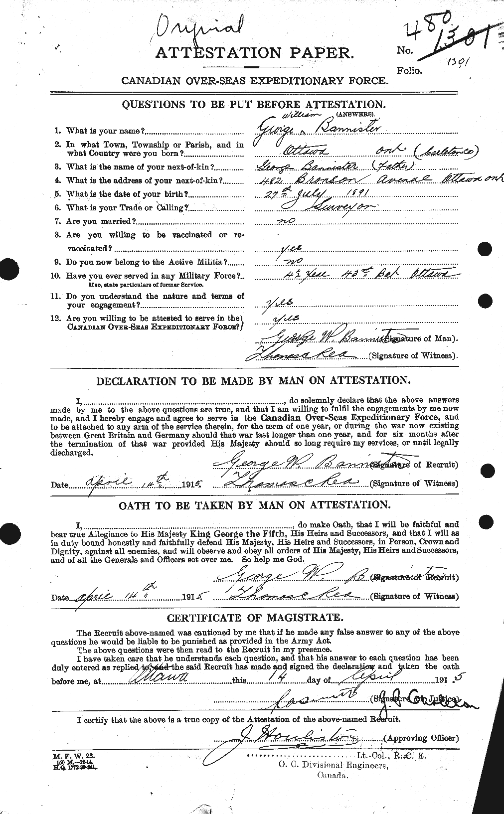 Personnel Records of the First World War - CEF 224795a