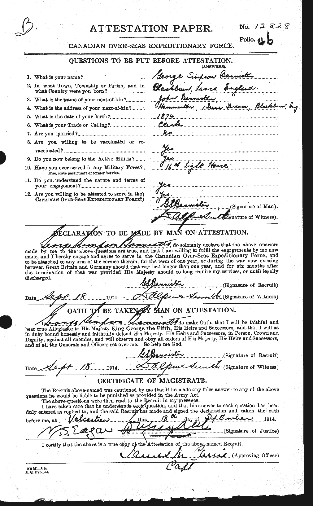 Personnel Records of the First World War - CEF 224799a
