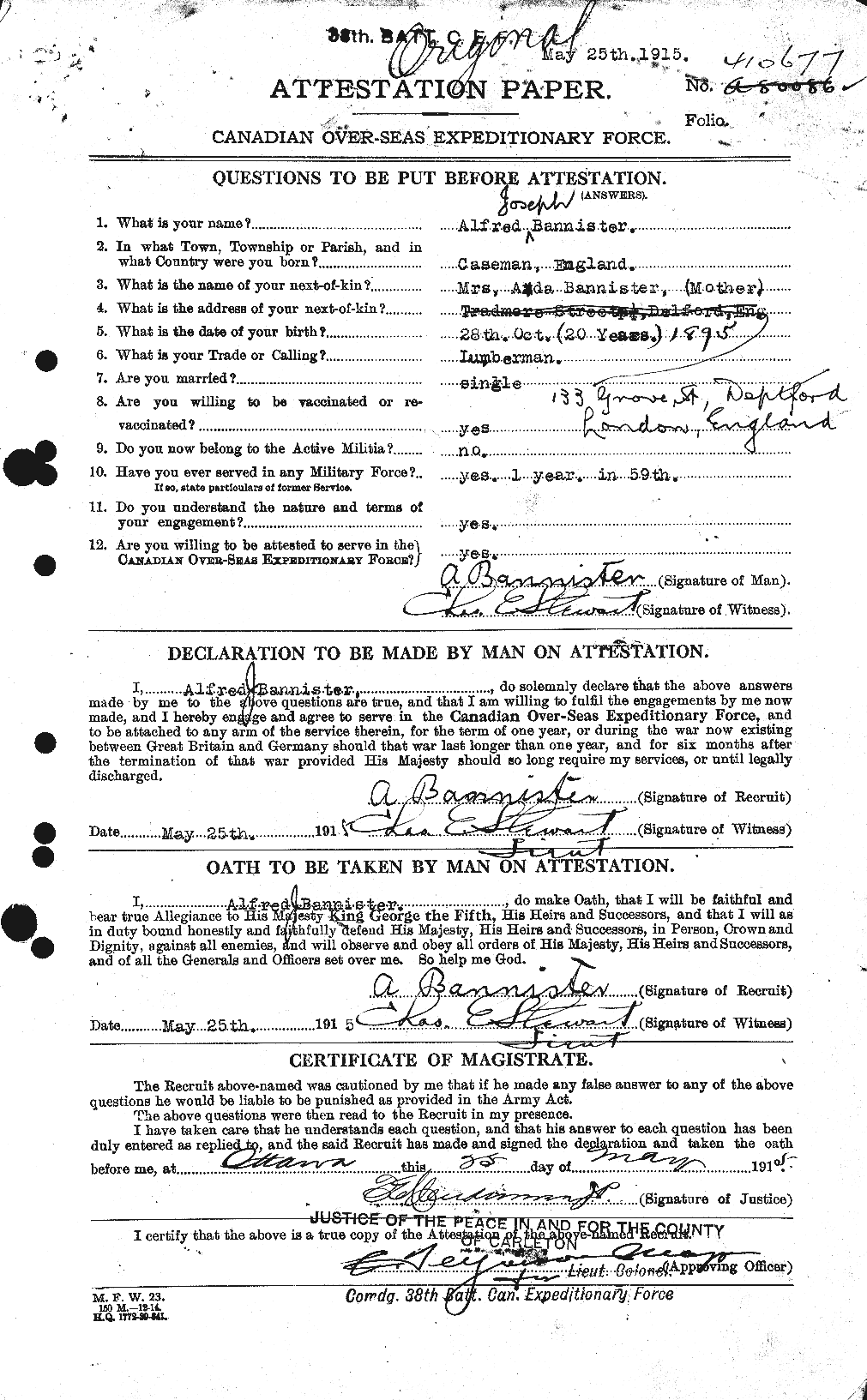 Personnel Records of the First World War - CEF 224813a