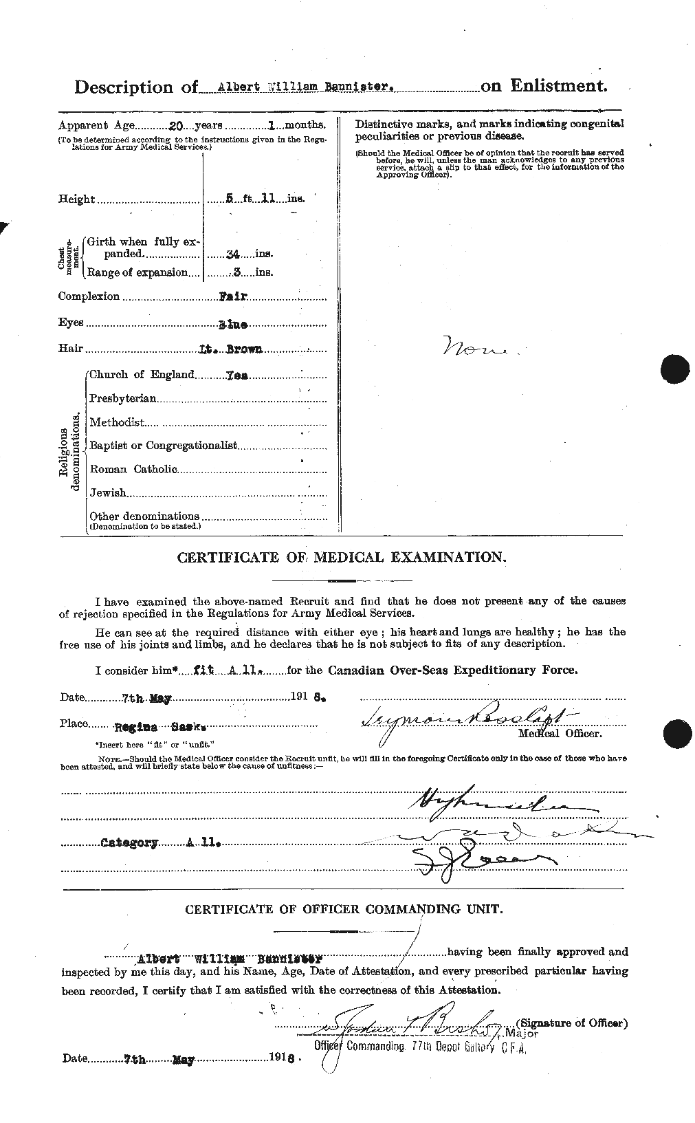 Dossiers du Personnel de la Première Guerre mondiale - CEC 224814b