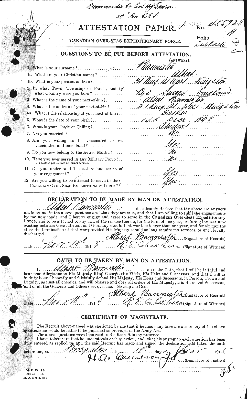 Personnel Records of the First World War - CEF 224816a