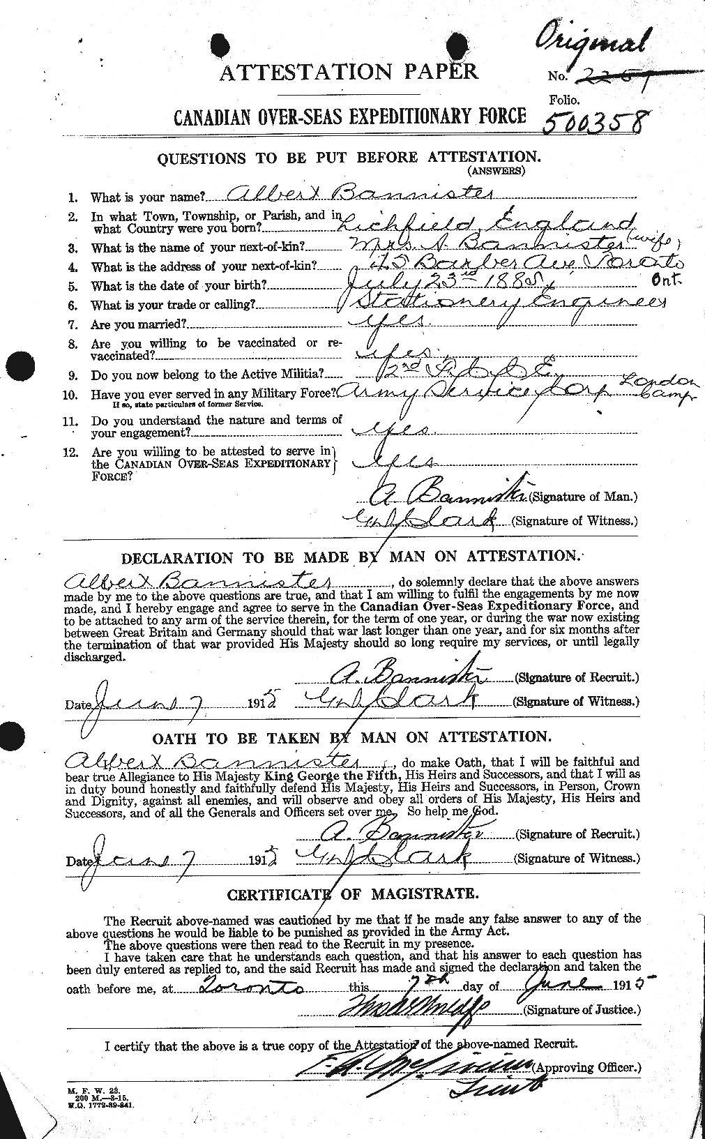 Personnel Records of the First World War - CEF 224817a