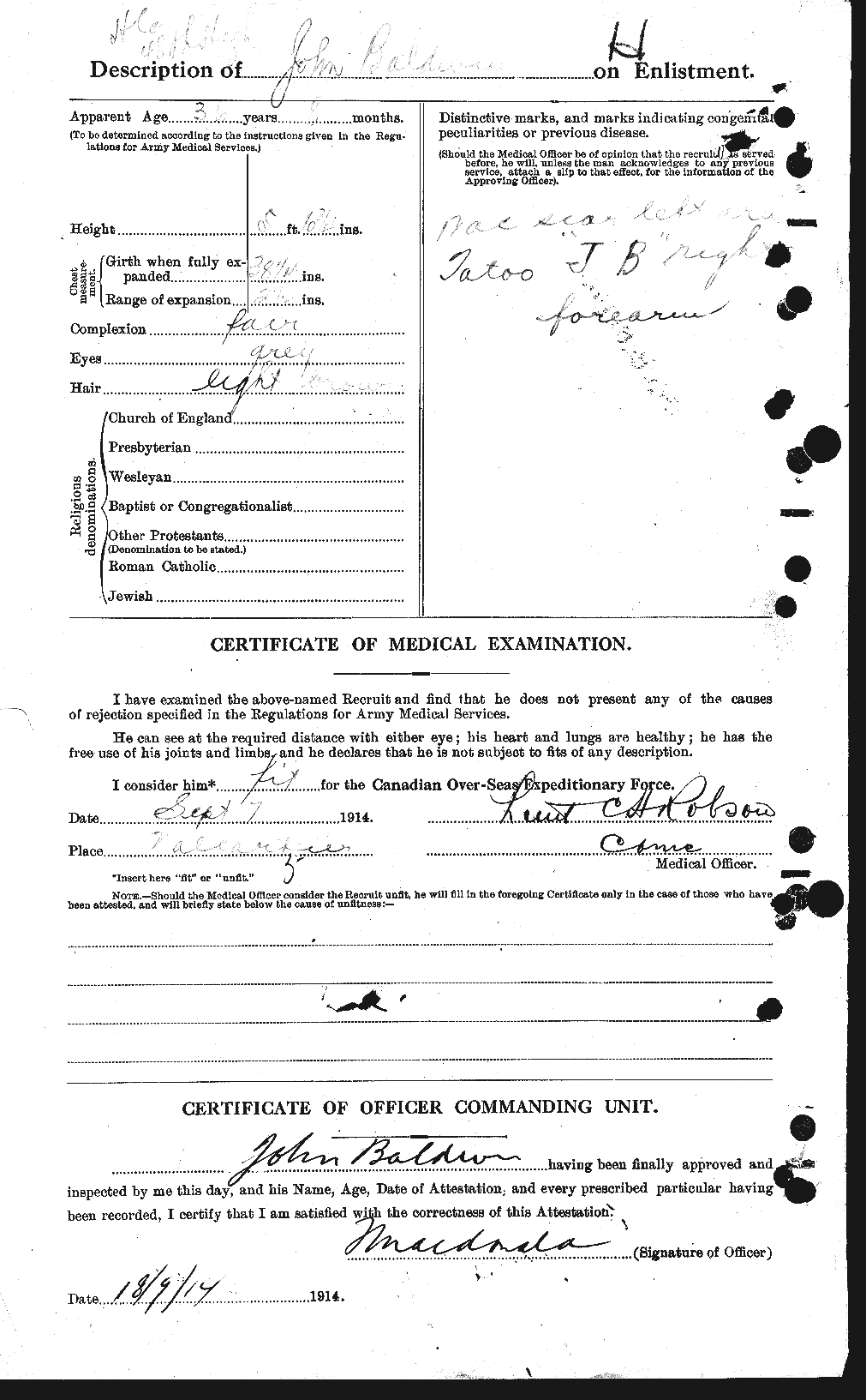 Personnel Records of the First World War - CEF 225218b