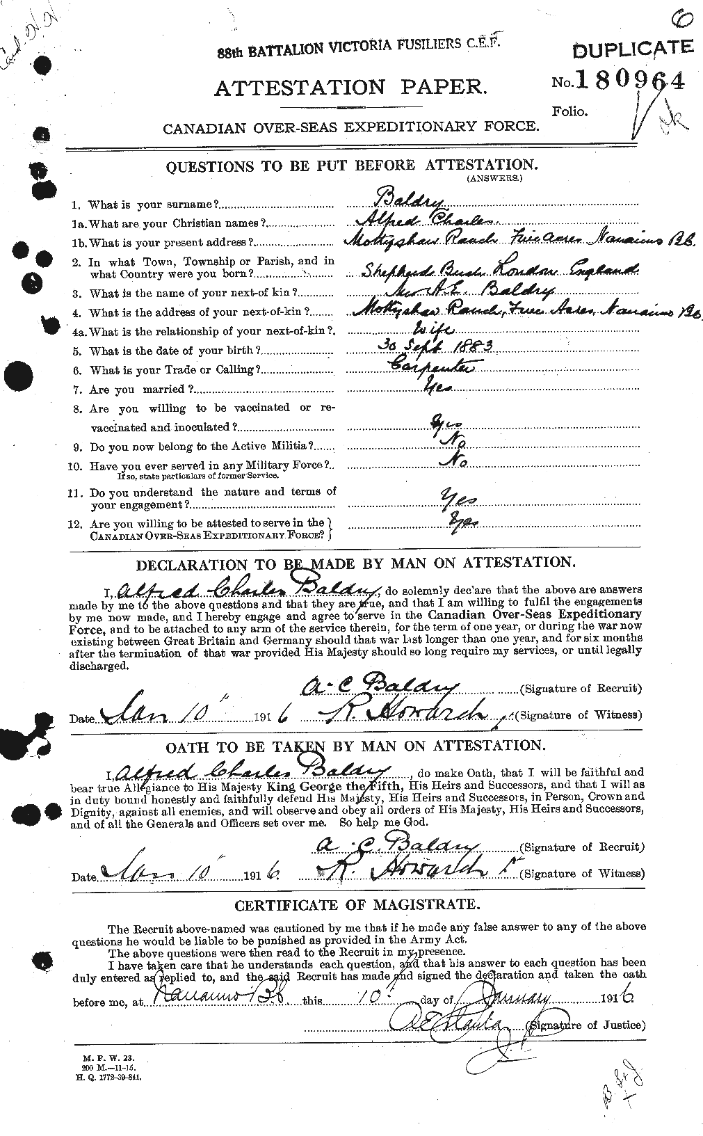 Personnel Records of the First World War - CEF 225361a