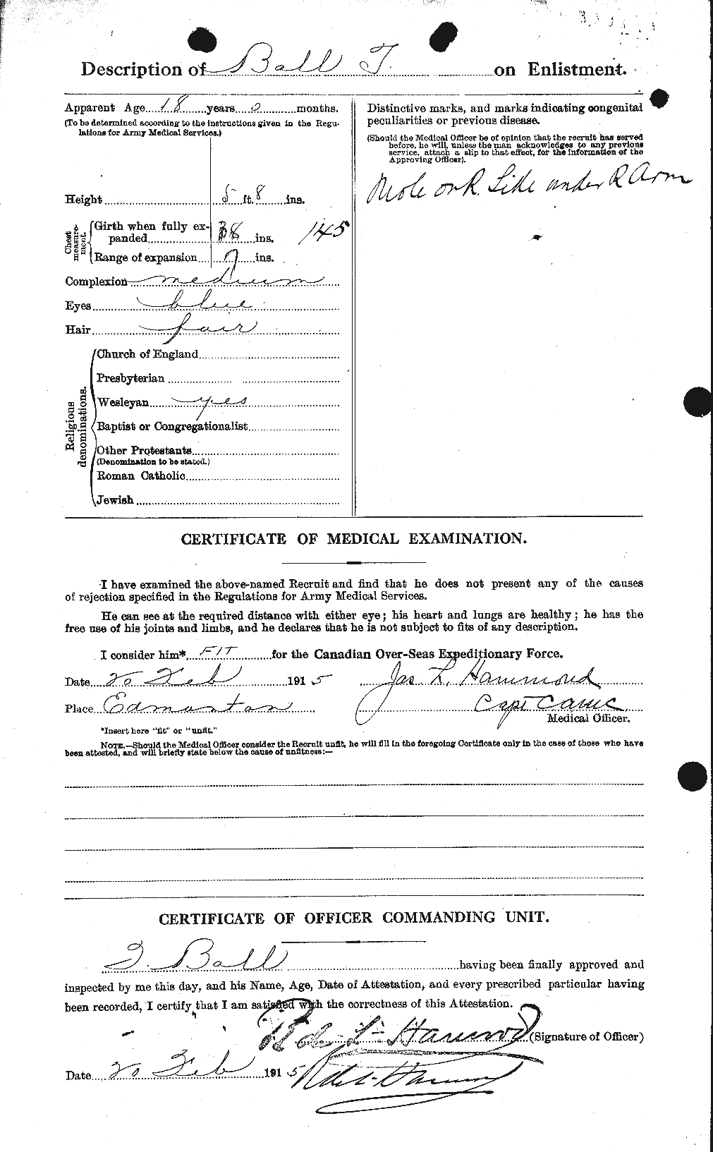 Dossiers du Personnel de la Première Guerre mondiale - CEC 225611b