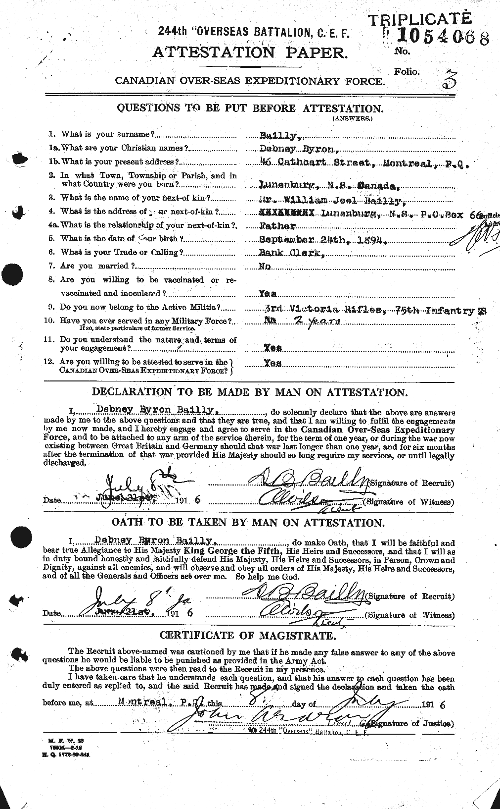 Personnel Records of the First World War - CEF 226192a