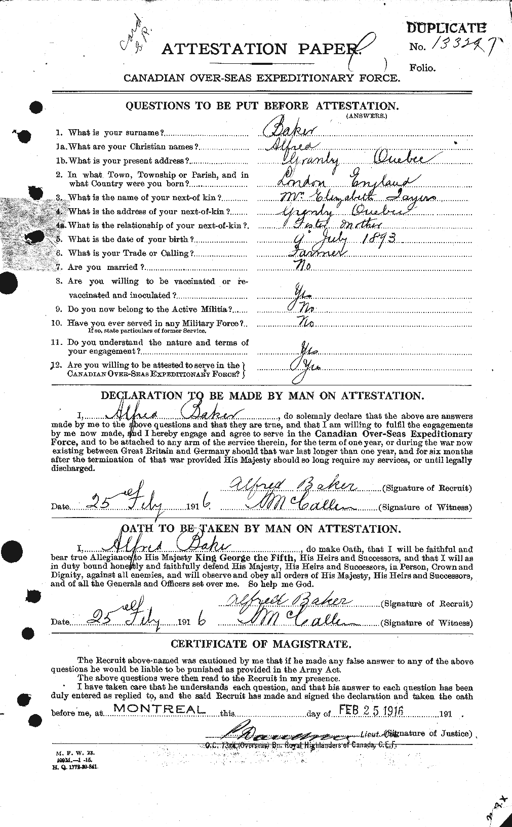 Personnel Records of the First World War - CEF 226449a