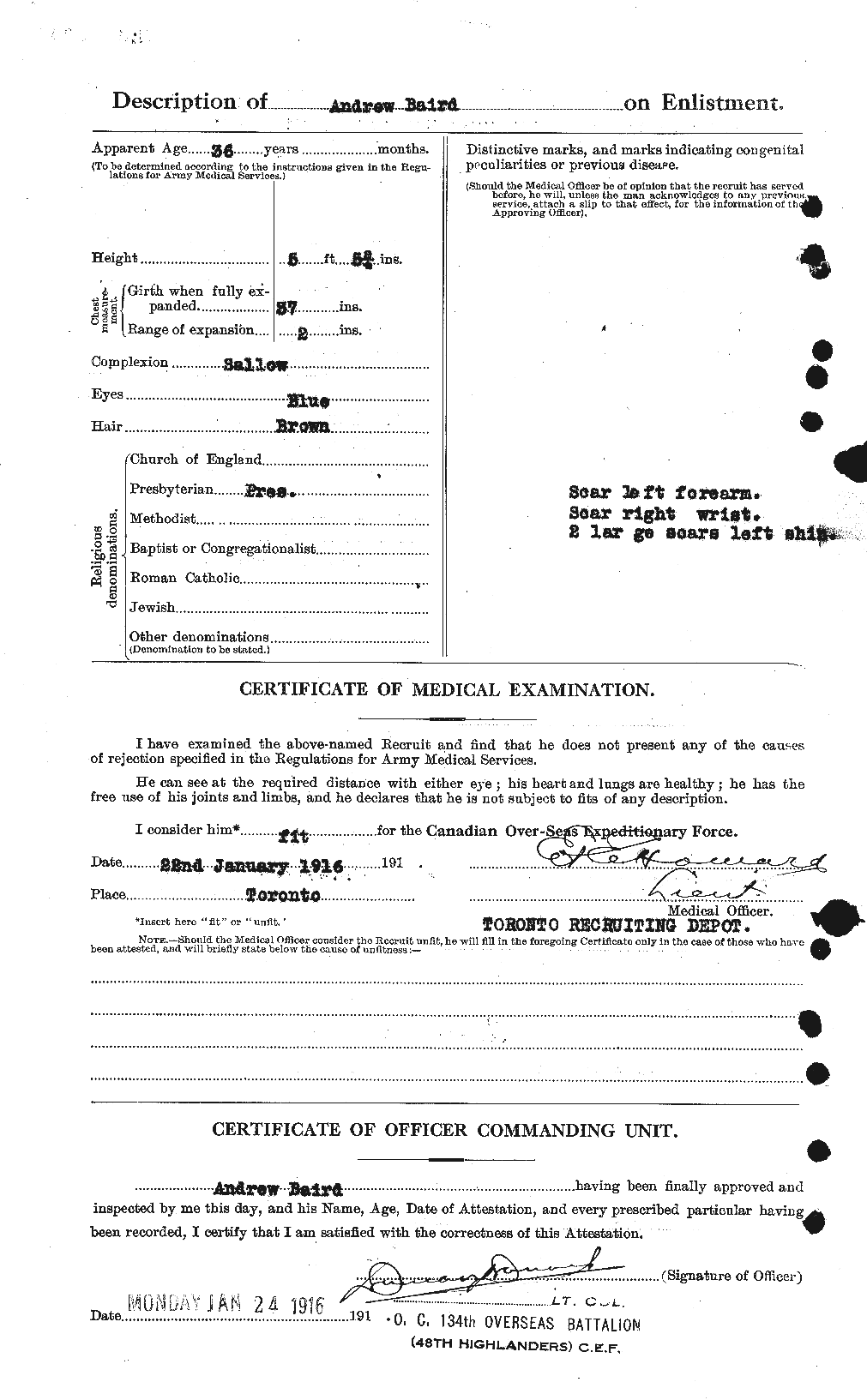 Dossiers du Personnel de la Première Guerre mondiale - CEC 226732b