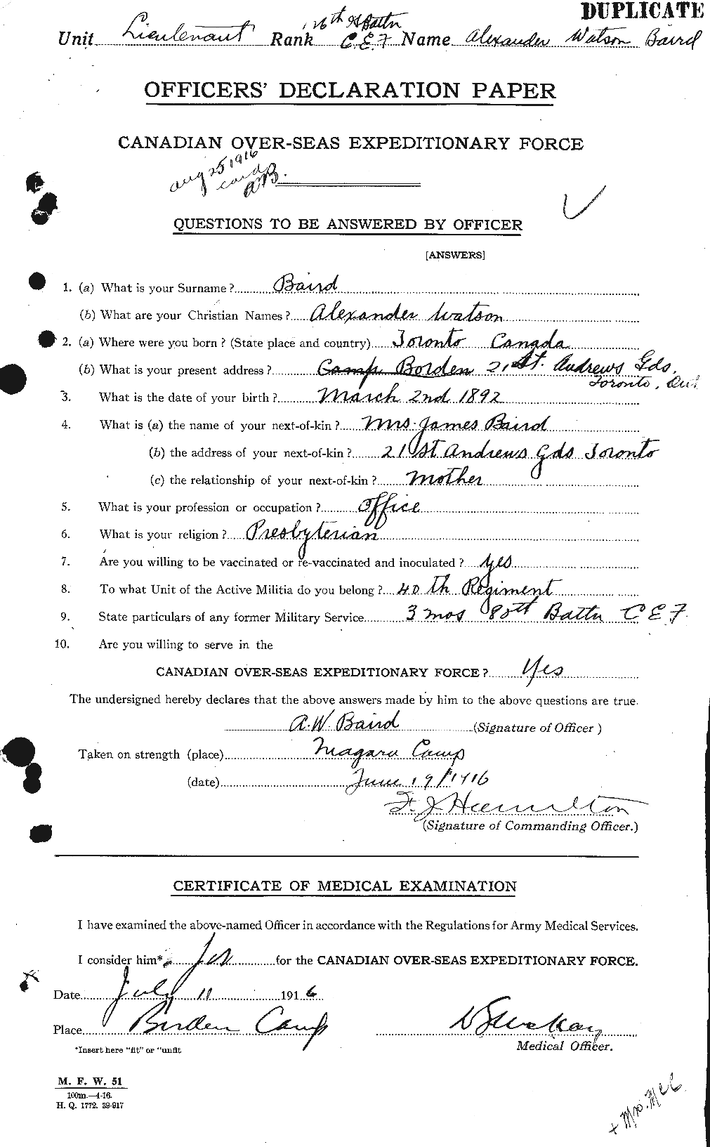 Personnel Records of the First World War - CEF 226736a