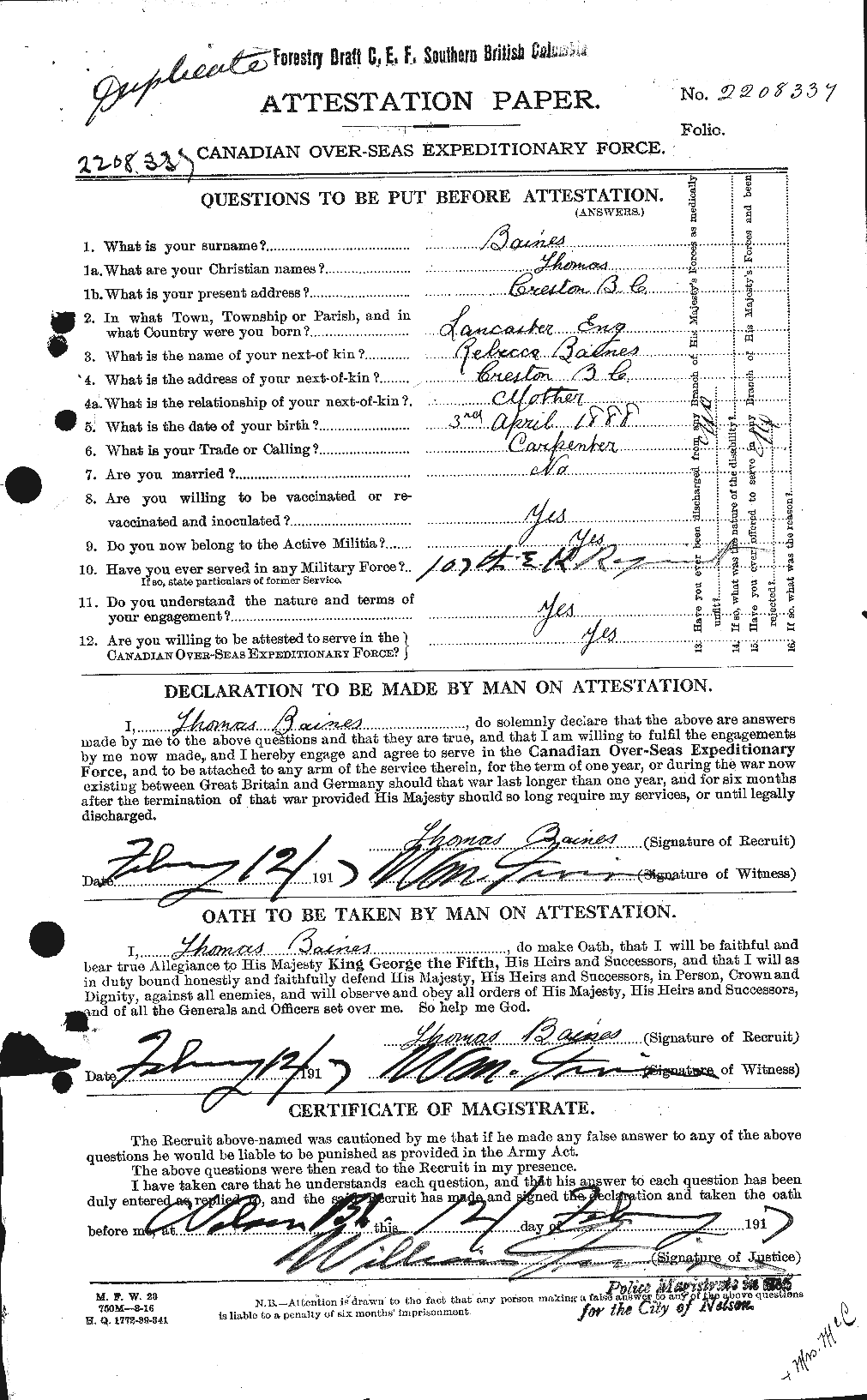 Personnel Records of the First World War - CEF 226775a