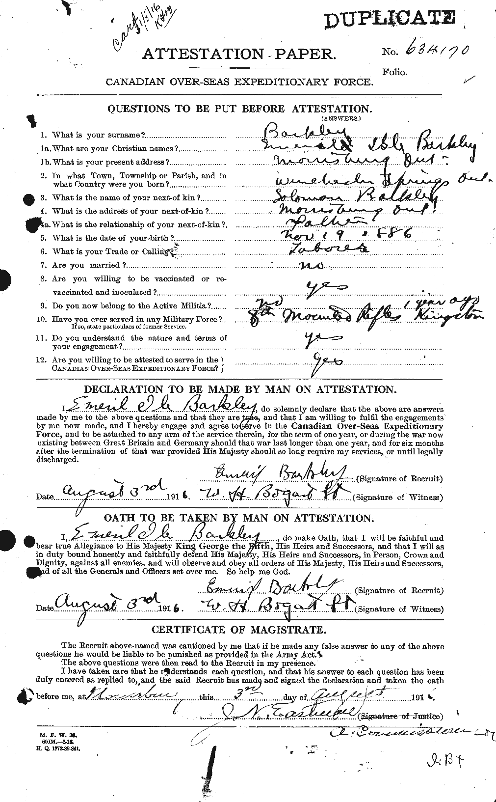 Personnel Records of the First World War - CEF 226839a