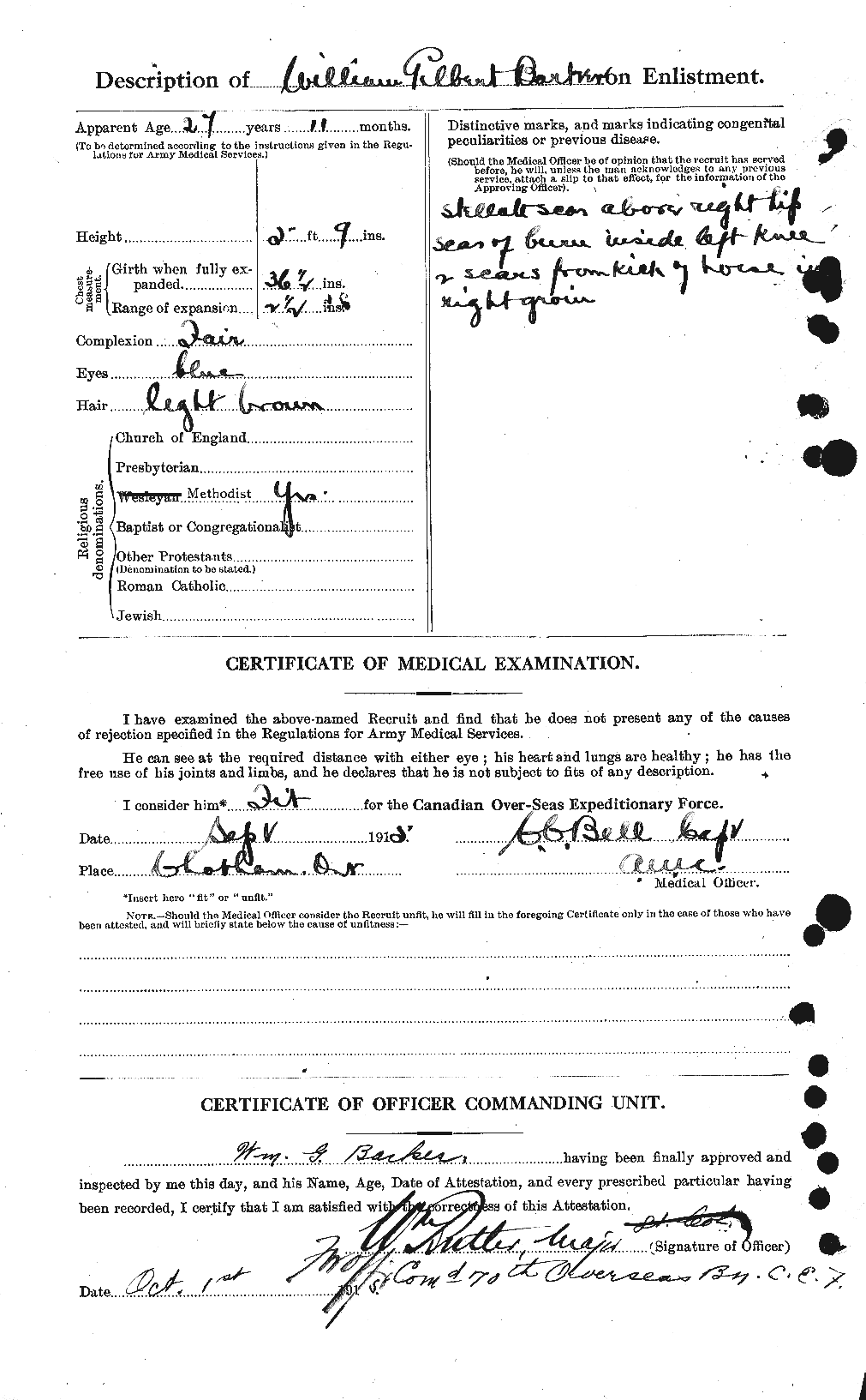 Dossiers du Personnel de la Première Guerre mondiale - CEC 226899b