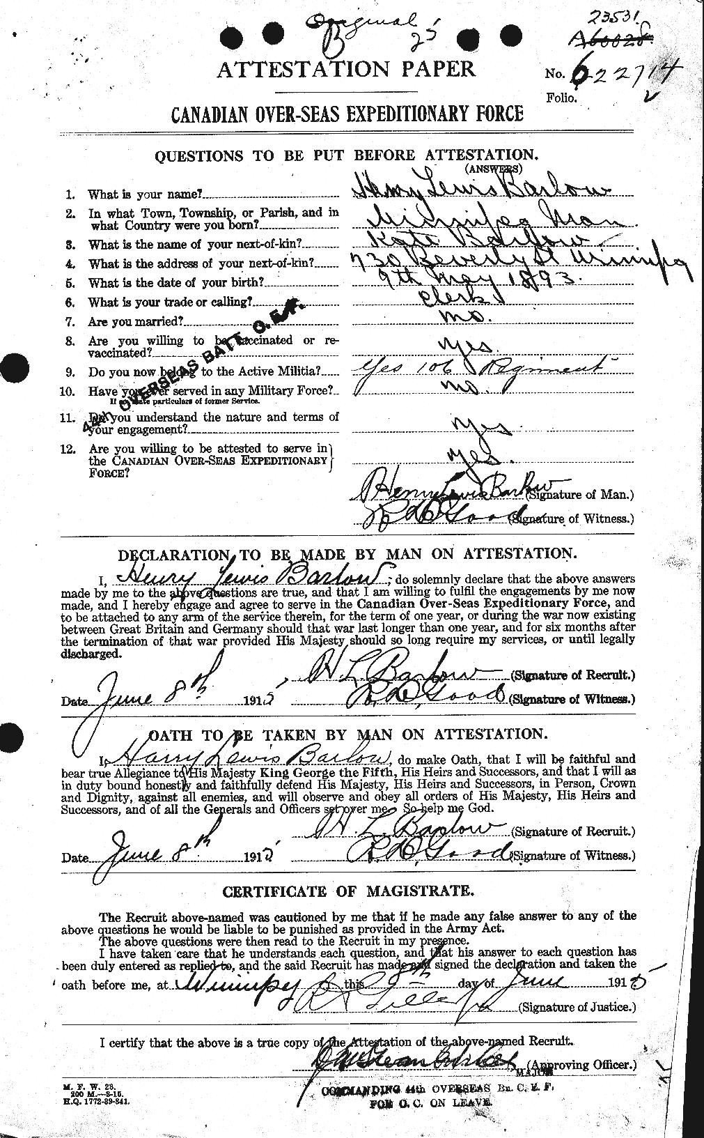 Personnel Records of the First World War - CEF 227158a