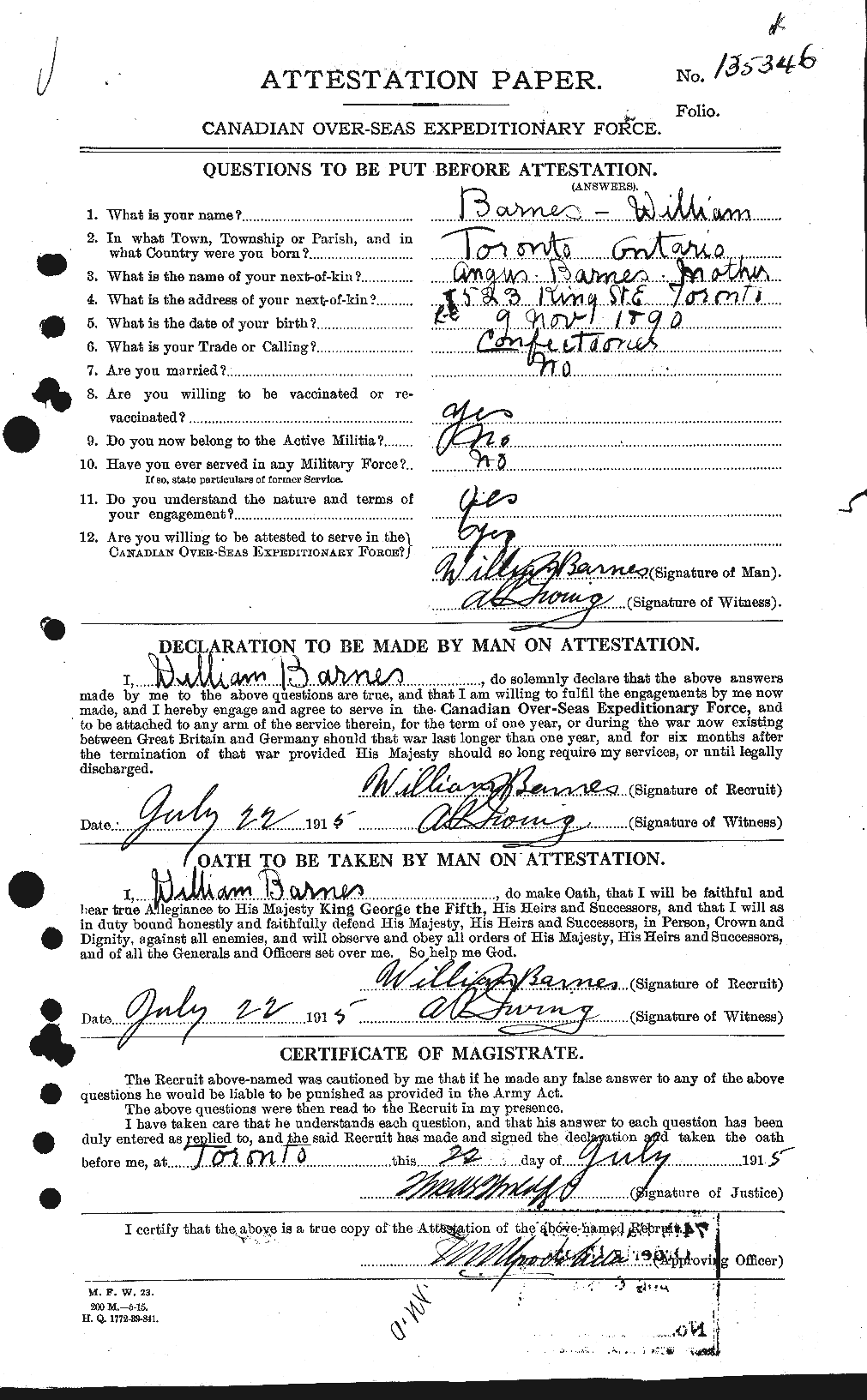 Personnel Records of the First World War - CEF 227313a