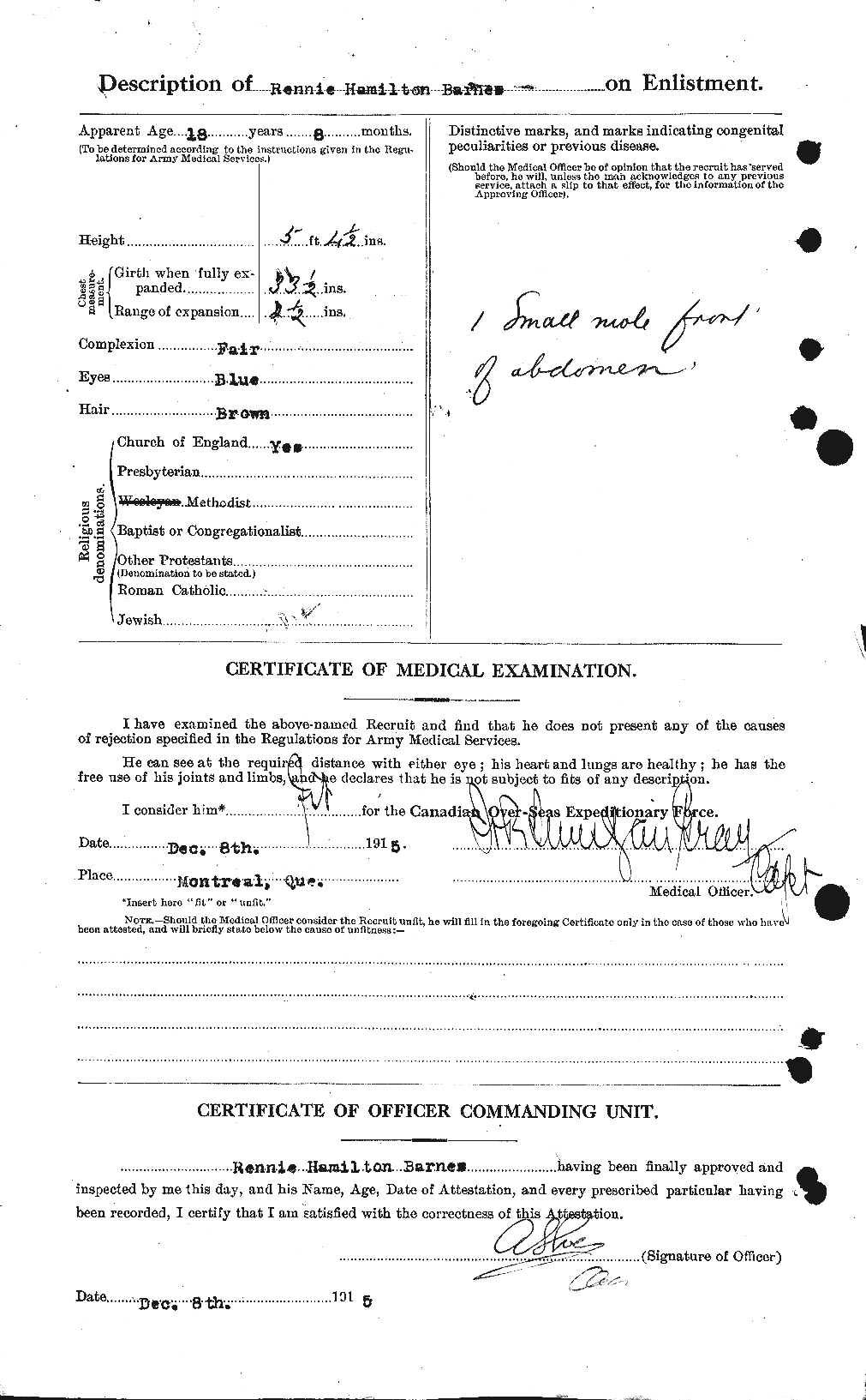Dossiers du Personnel de la Première Guerre mondiale - CEC 227384b
