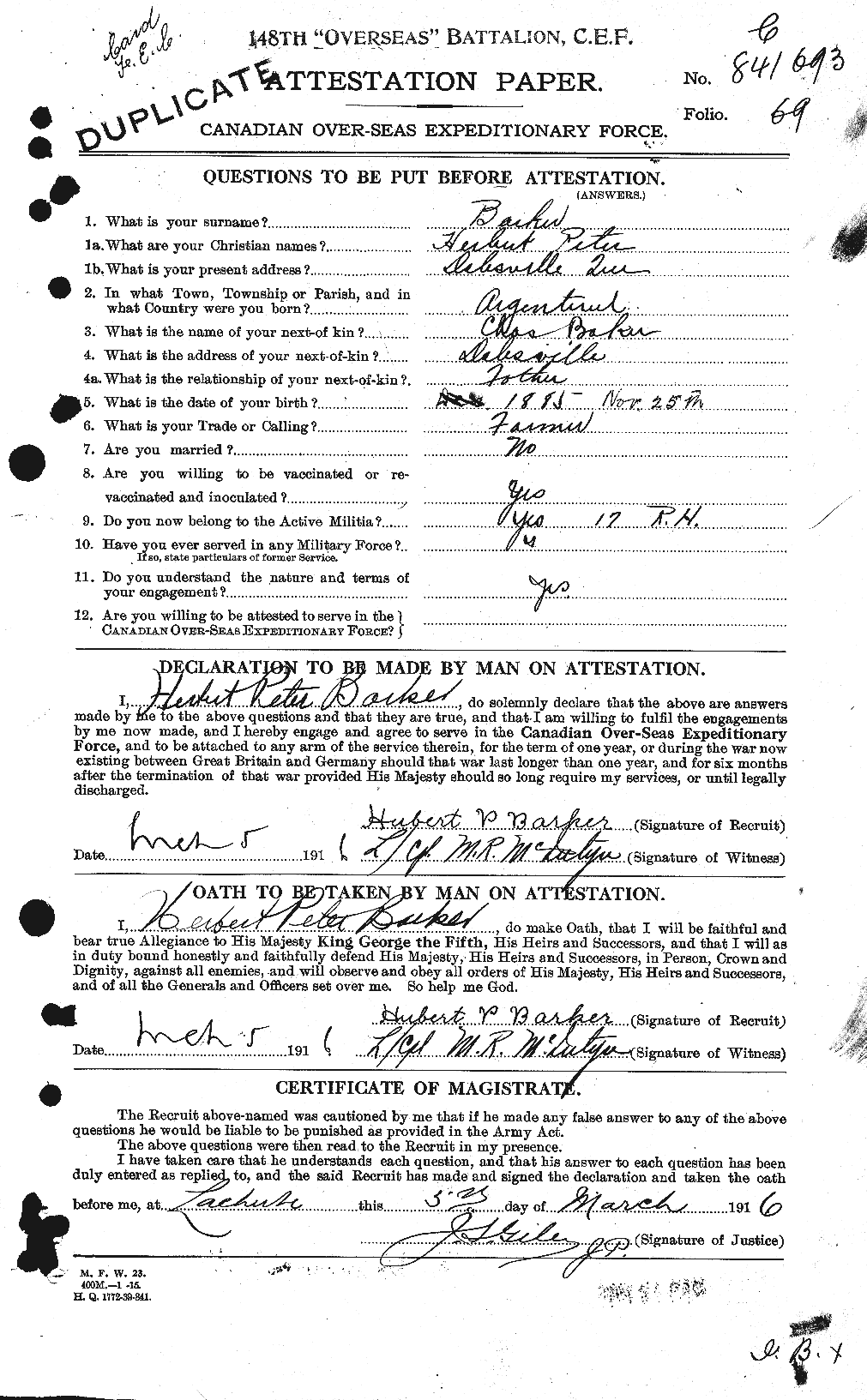 Personnel Records of the First World War - CEF 227495a
