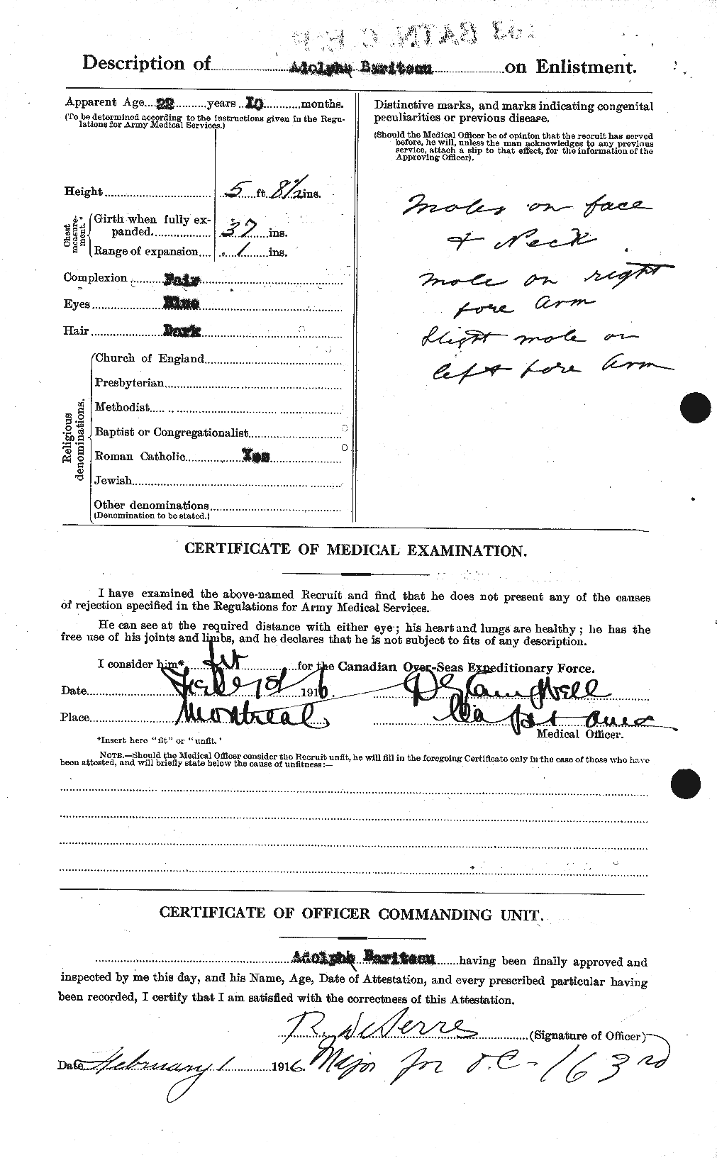 Dossiers du Personnel de la Première Guerre mondiale - CEC 227675b