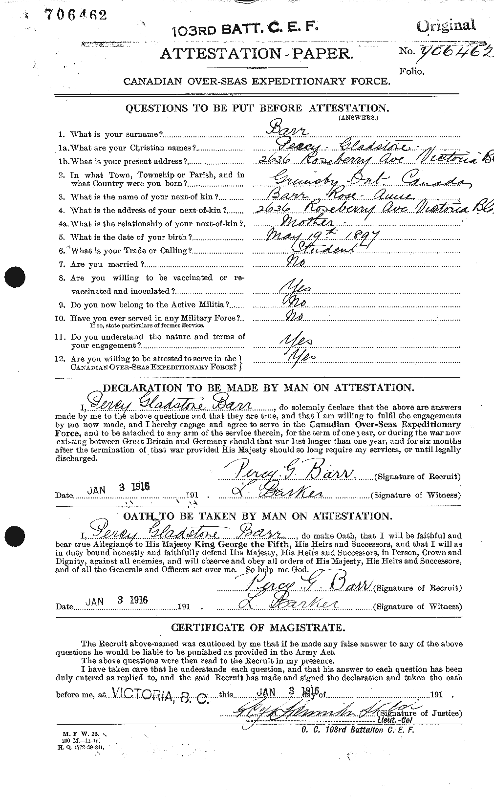 Personnel Records of the First World War - CEF 227887a
