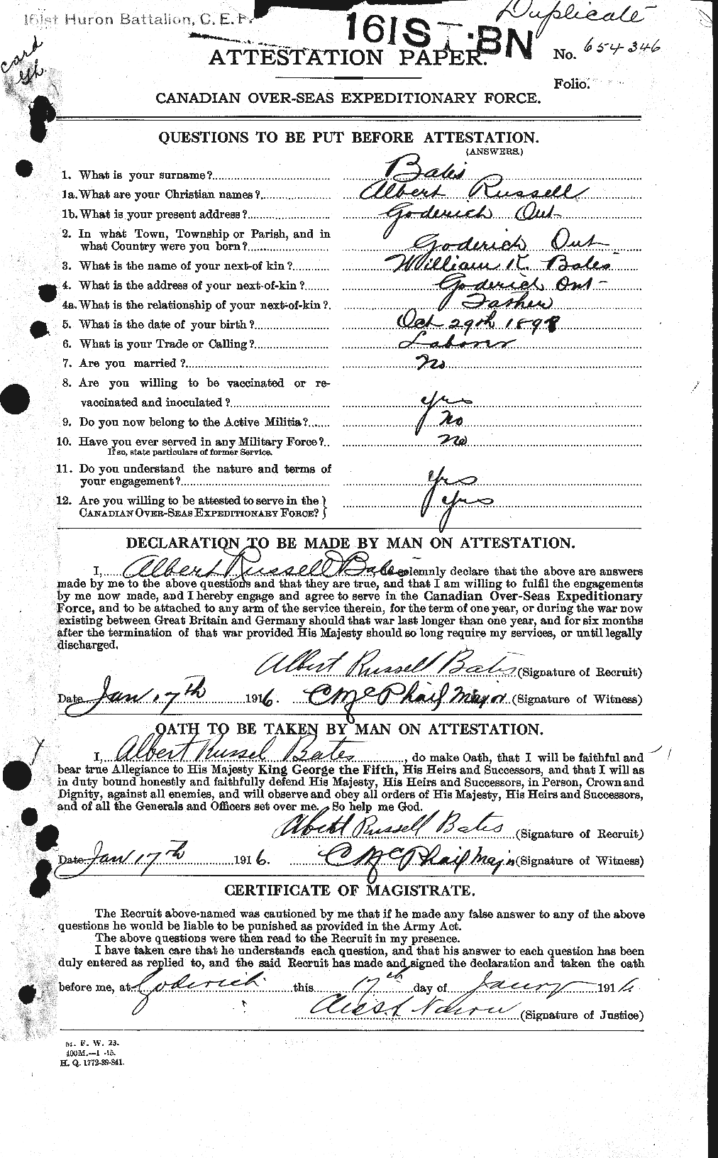 Personnel Records of the First World War - CEF 227938a