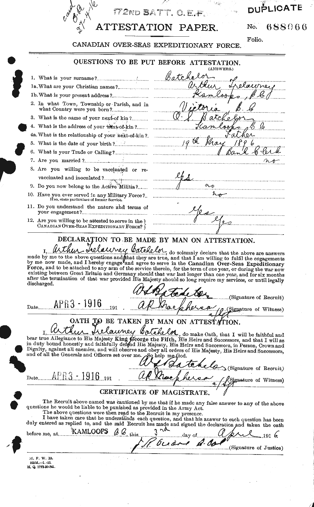 Personnel Records of the First World War - CEF 228176a