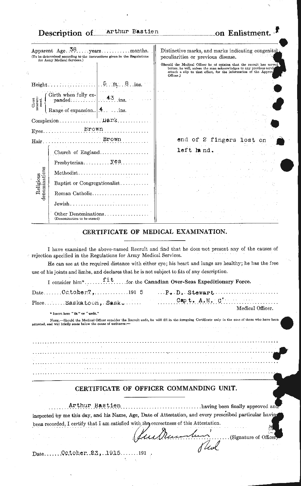 Dossiers du Personnel de la Première Guerre mondiale - CEC 228246b