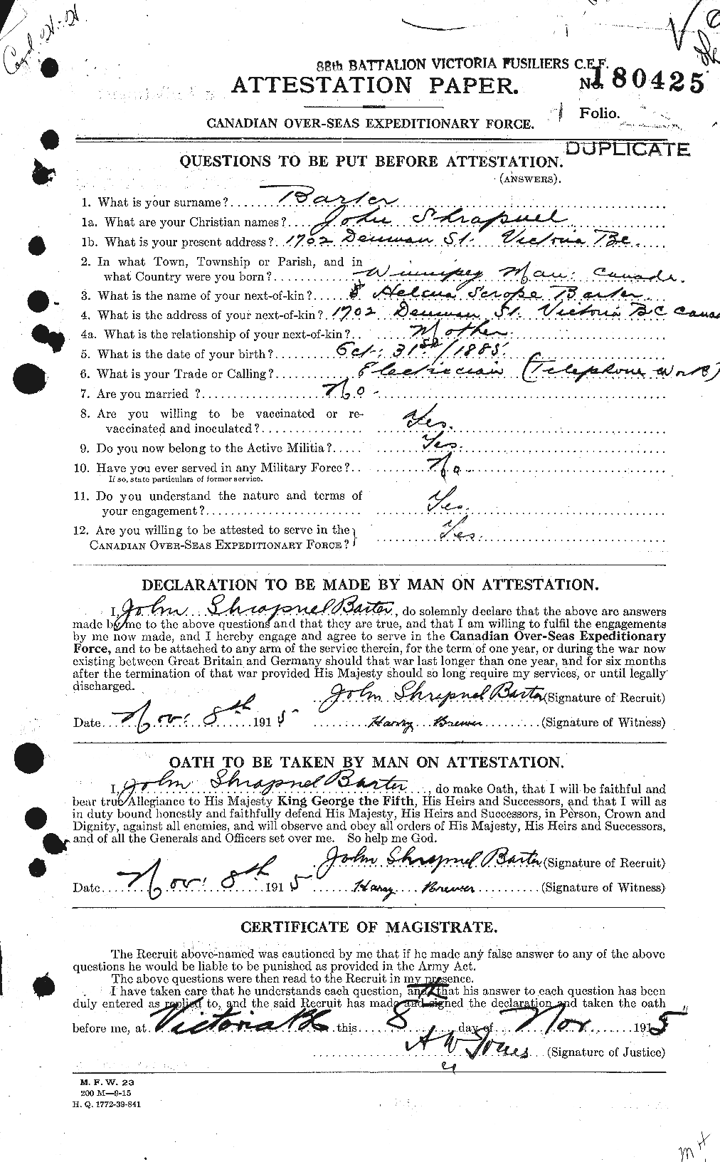 Personnel Records of the First World War - CEF 229045a