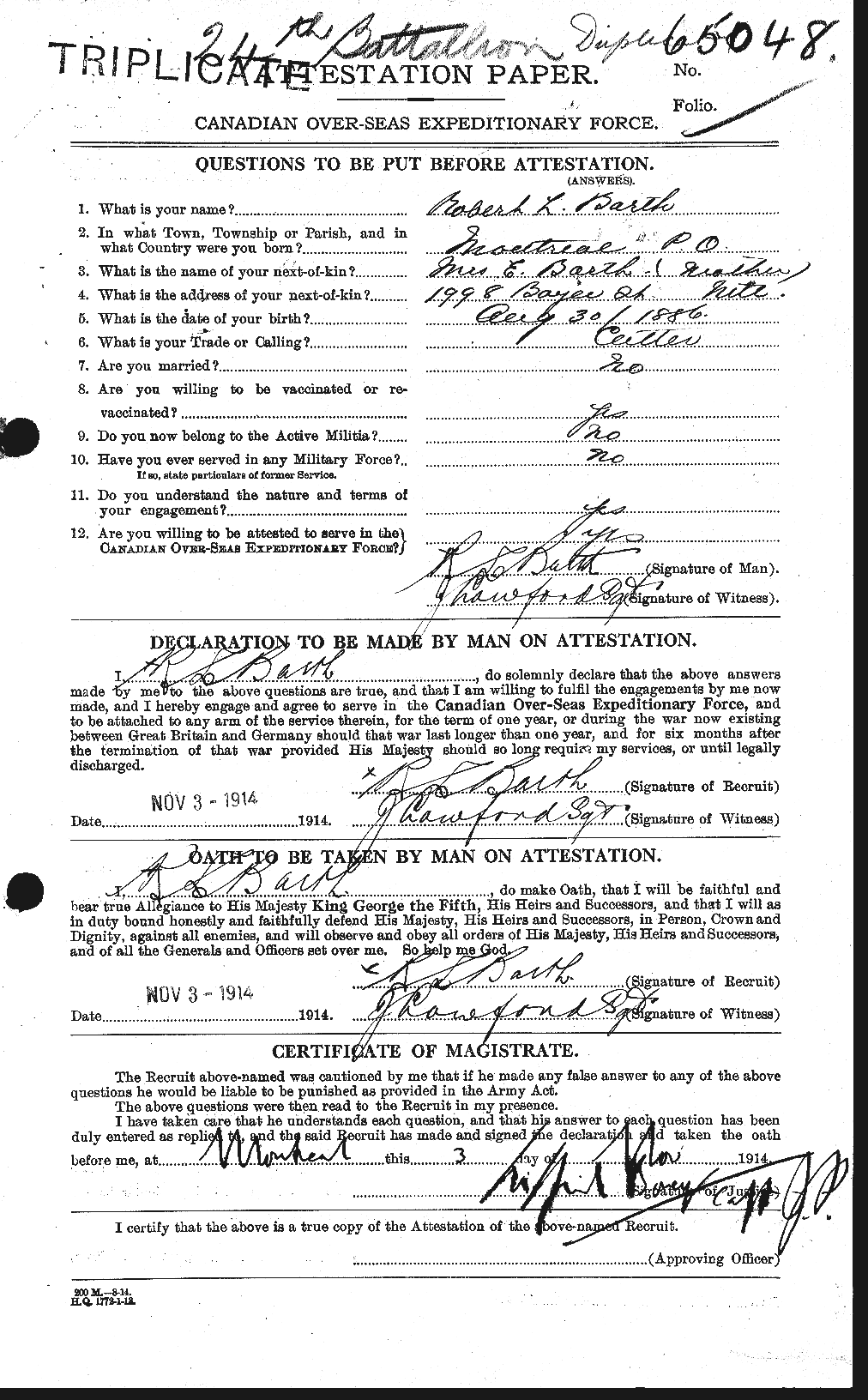 Personnel Records of the First World War - CEF 229071a