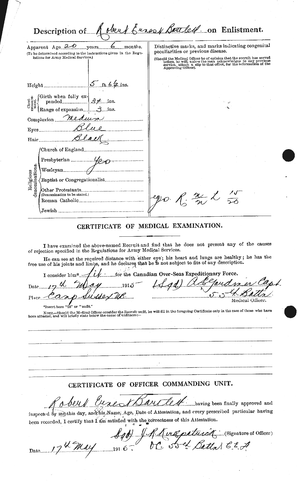 Dossiers du Personnel de la Première Guerre mondiale - CEC 229317b